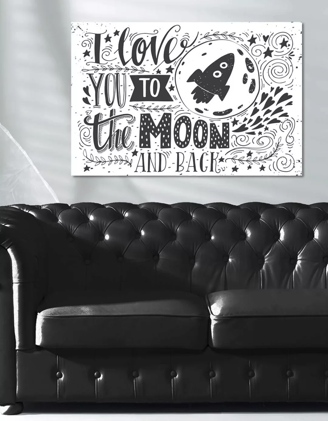 queence Leinwandbild "Moon", Elemente der Architektur-Stern-Sterne-Kunst-Sp günstig online kaufen