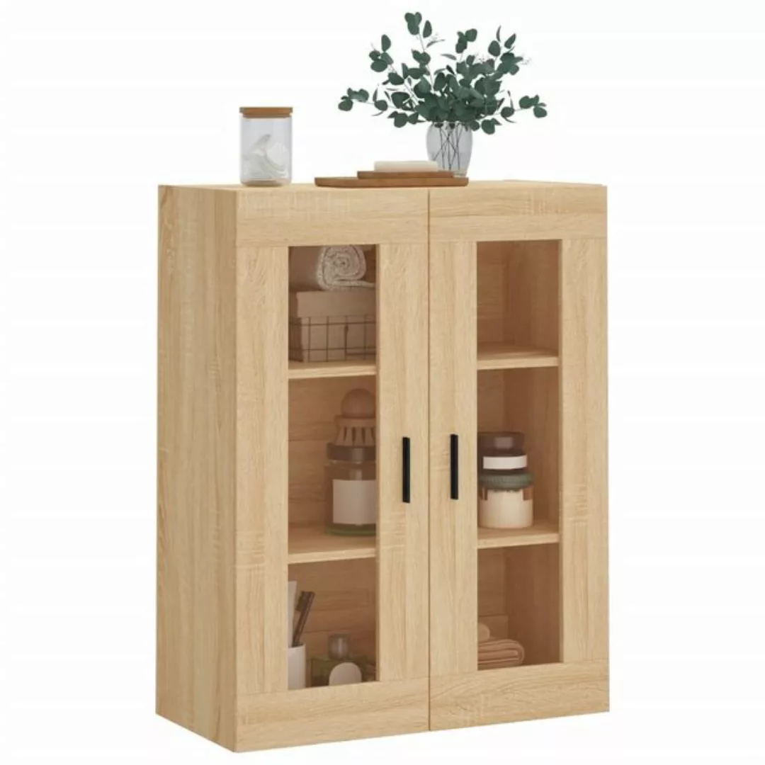 vidaXL Hängeschrank Wandschrank Sonoma Eiche 69,5x34x90 cm Glas Vitrine Hän günstig online kaufen