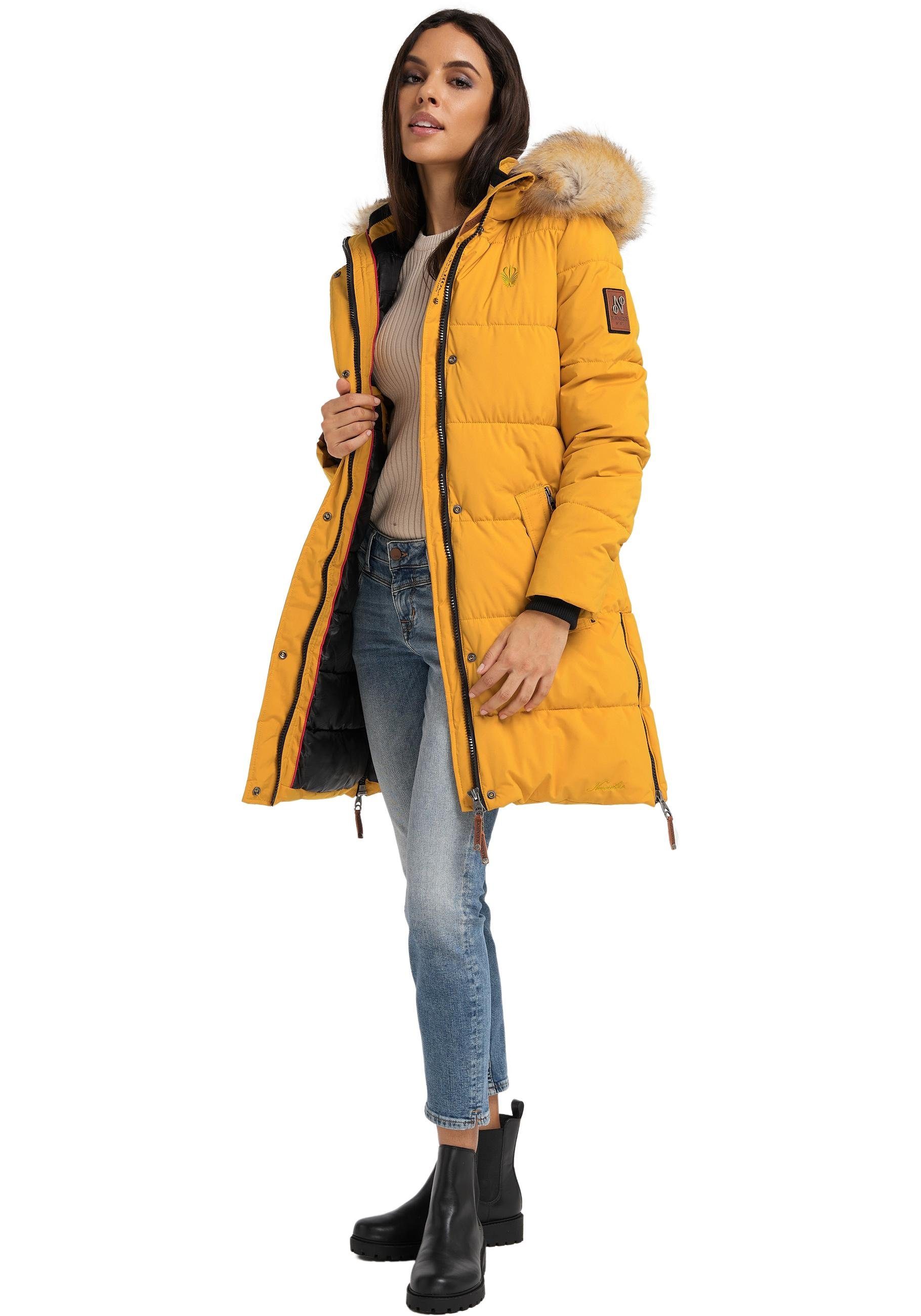 Navahoo Wintermantel "Halina", modischer Damen Winter Steppmantel mit Kapuz günstig online kaufen