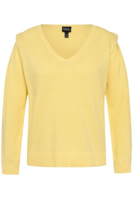 Ulla Popken Strickpullover Pullover Strukturstrick V-Ausschnitt Langarm günstig online kaufen