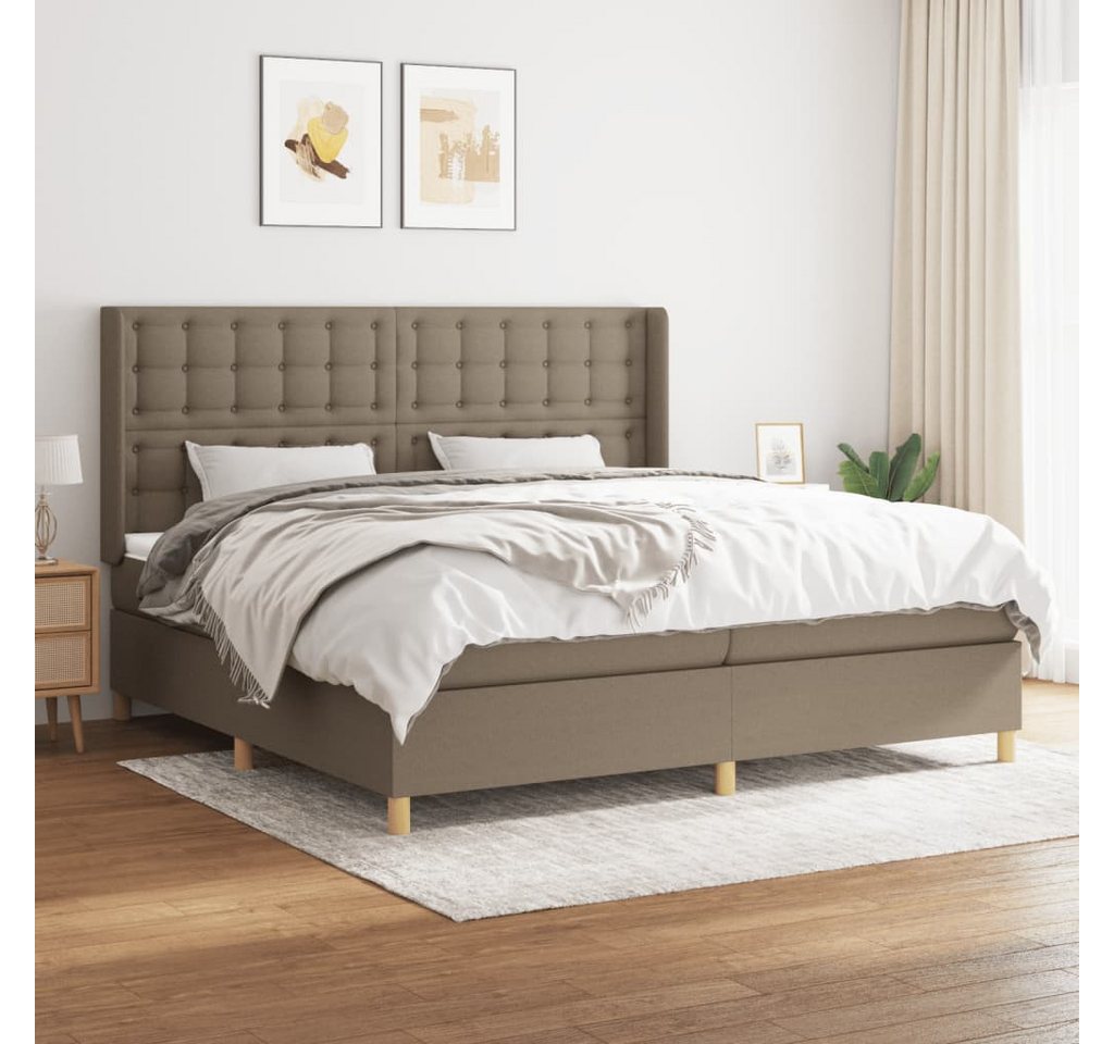 vidaXL Boxspringbett Boxspringbett mit Matratze Taupe 200x200 cm Stoff Bett günstig online kaufen