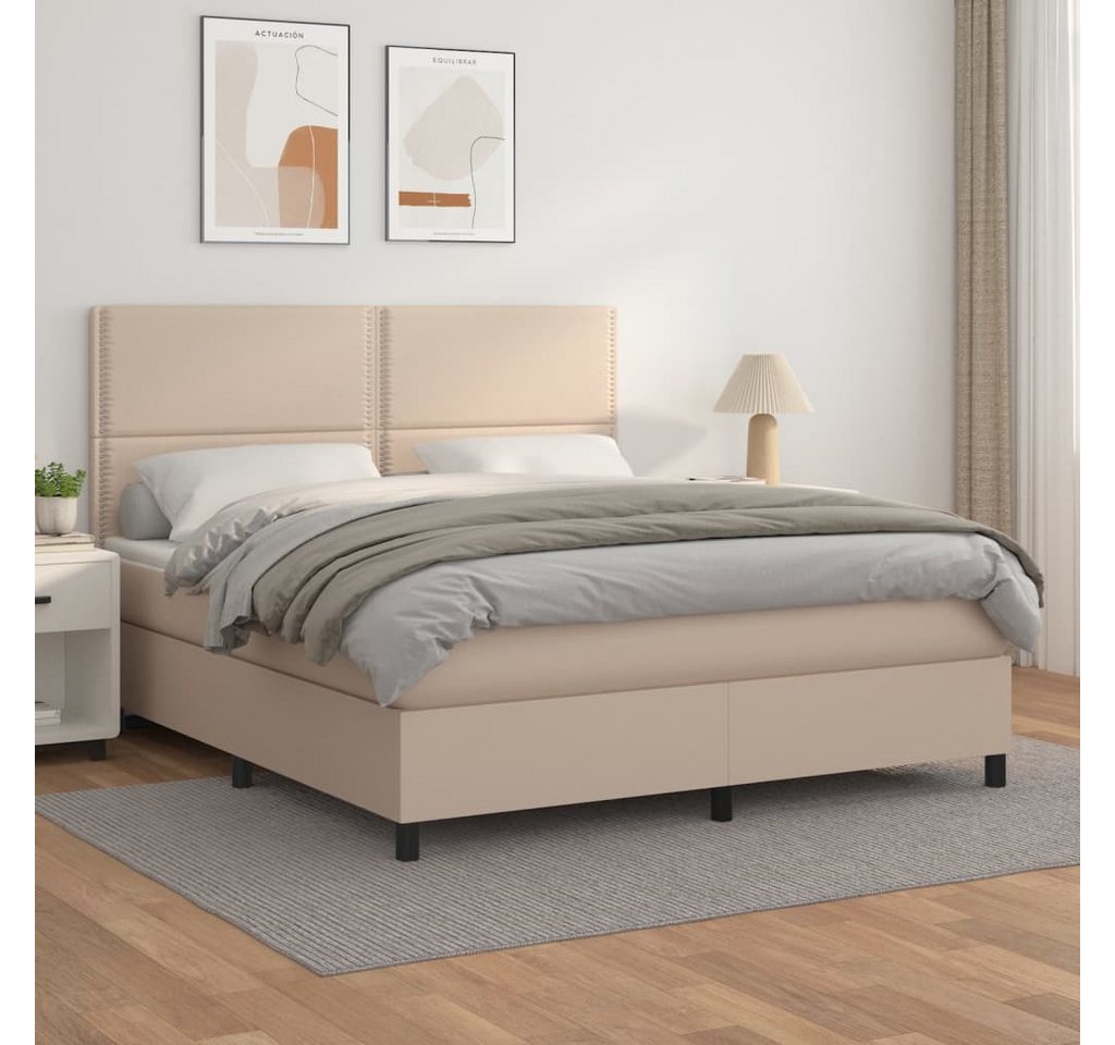 vidaXL Boxspringbett Bett Boxspringbett mit Matratze Kunstleder (160 x 200 günstig online kaufen