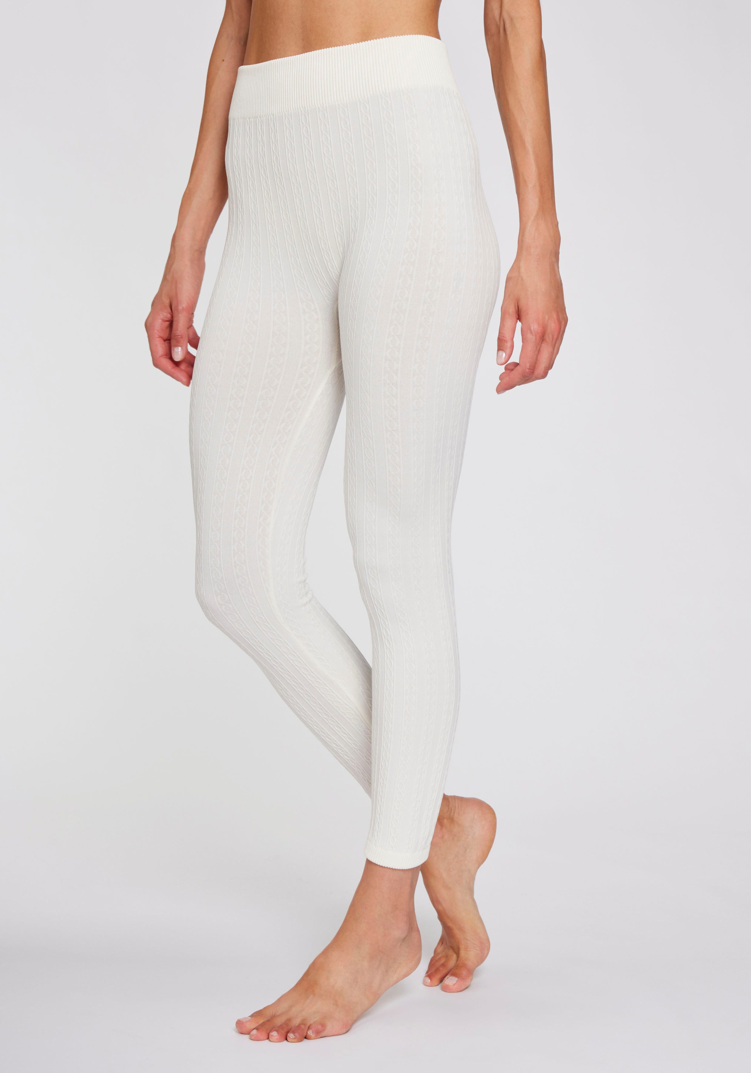Lavana Strickstrumpfleggings mit Zopfmuster und innen günstig online kaufen