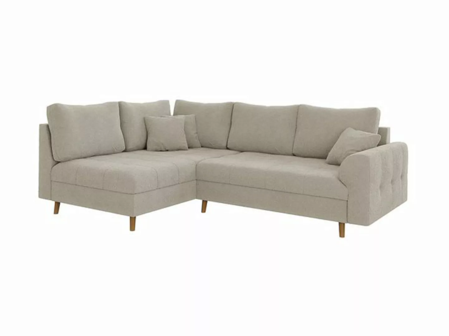 S-Style Möbel Ecksofa Leif mit Braun Holzfüßen im skandinavischen Stil aus günstig online kaufen