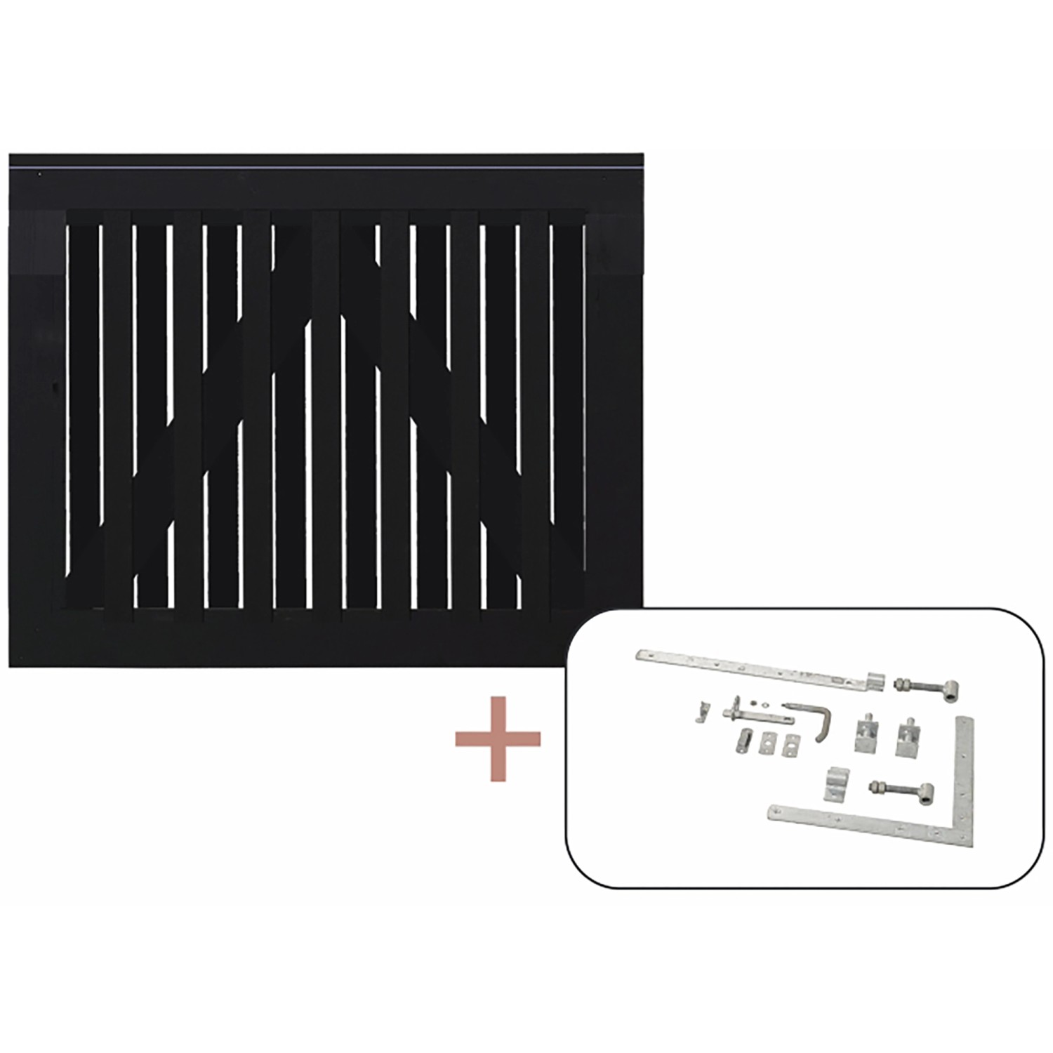 Plus Holz Einzeltor Nagano Nadelholz Schwarz 100 cm x 80 cm günstig online kaufen