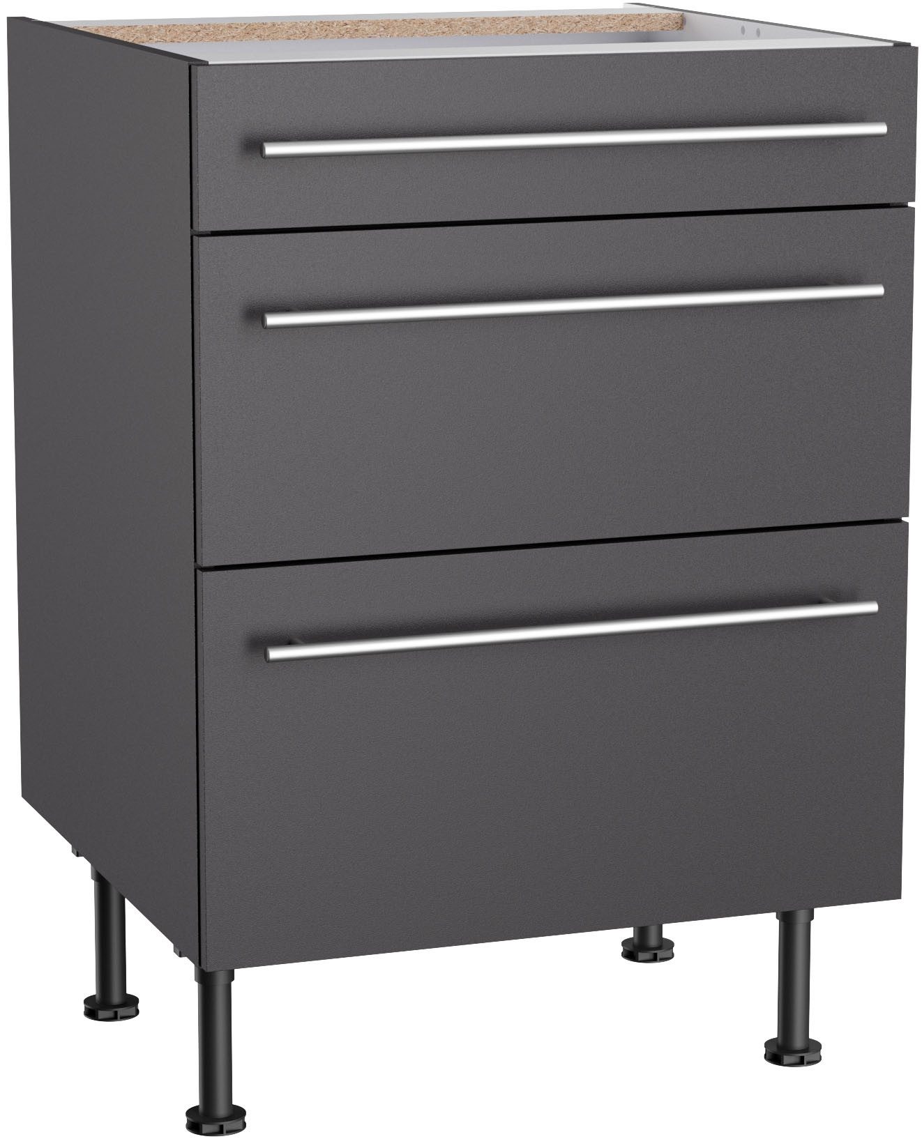 KOCHSTATION Unterschrank "KS-Bern2", Breite 60 cm, 1 Schubkasten, 2 Auszüge günstig online kaufen