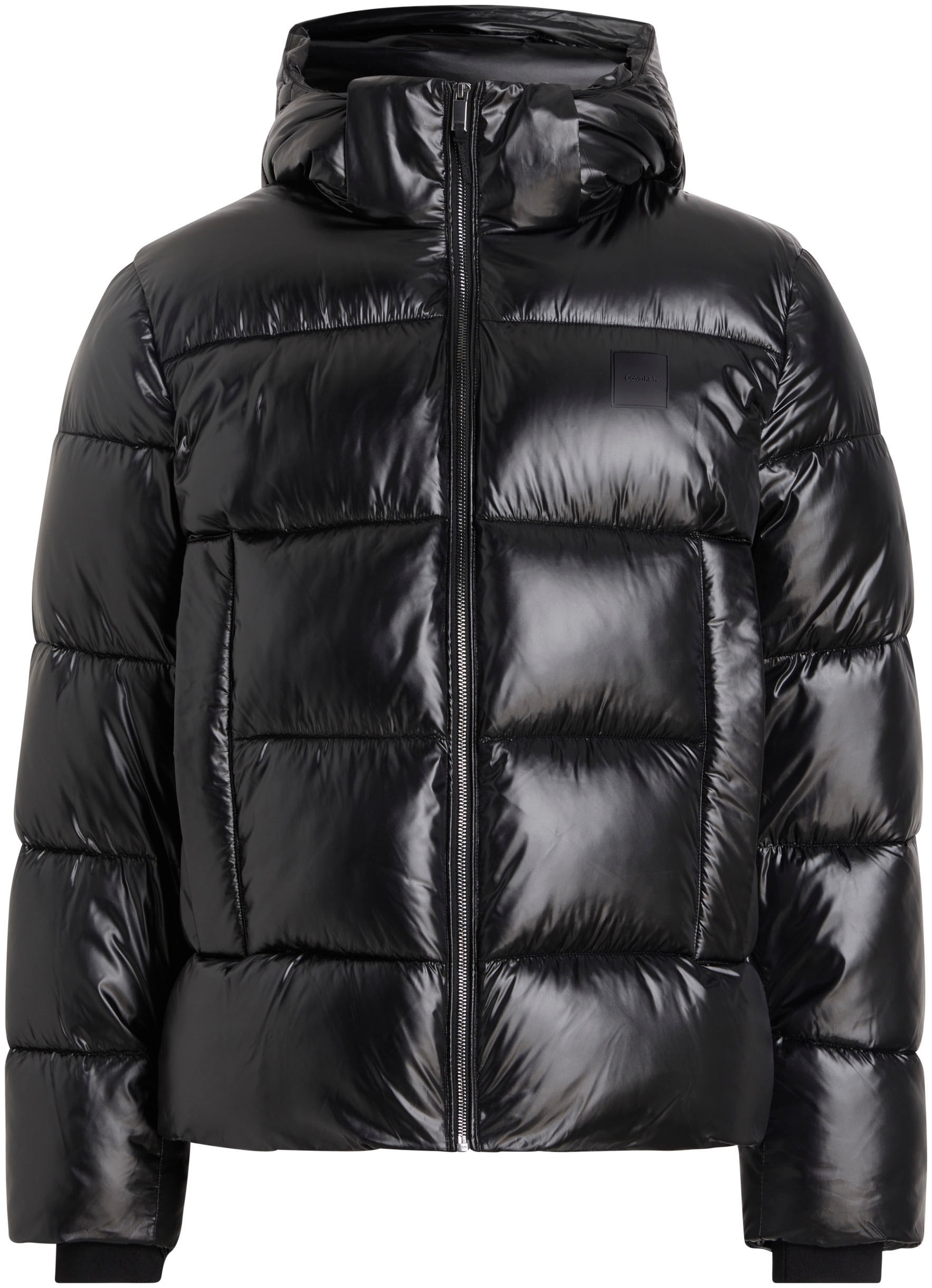 Calvin Klein Outdoorjacke "HOODED QUILT PUFFER MW GLOSS", mit Kapuze, mit L günstig online kaufen