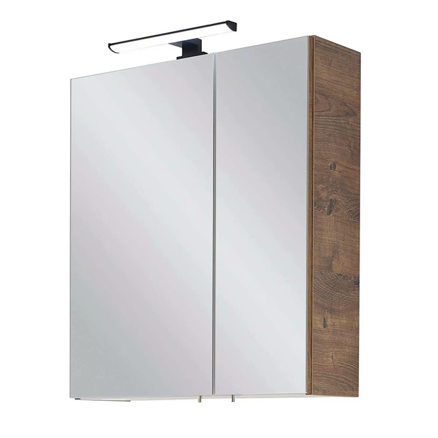 Spiegelschrank 60 cm inkl. LED Aufsatzleuchte MURCIA-66 in Eiche Ribbeck qu günstig online kaufen