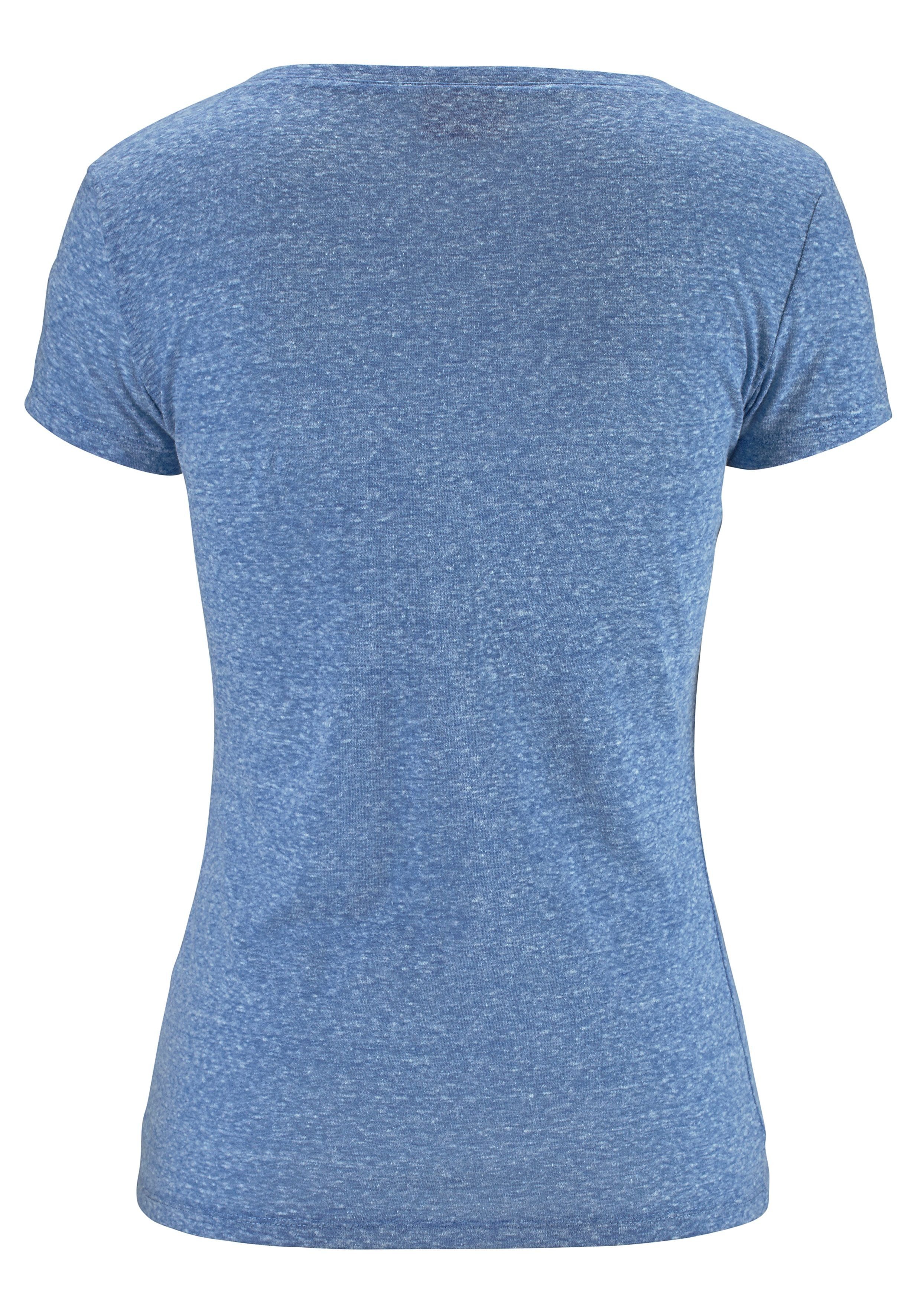 Venice Beach Strandshirt, mit Logo-Druck aus melierter Ware, Vintage-Look, günstig online kaufen