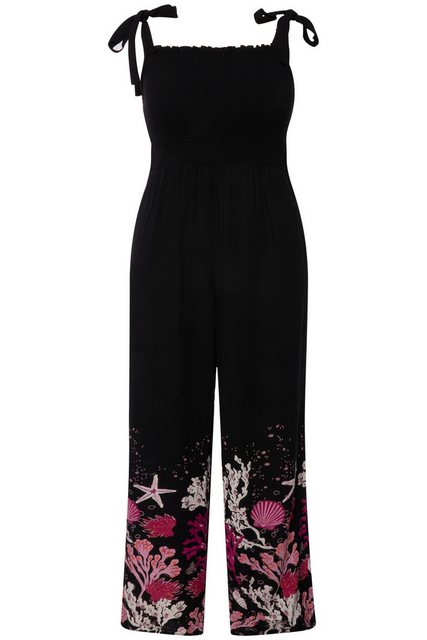 Ulla Popken Culotte Jumpsuit gesmokte Büste Korallen Taschen ärmellos günstig online kaufen