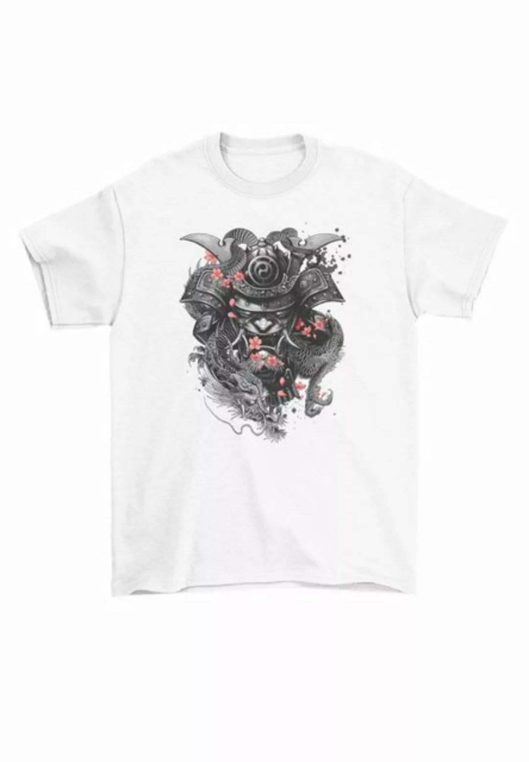 Novux T-Shirt Dragon Samurai Herren Tshirt Farbe Weiß (1-tlg) aus Baumwolle günstig online kaufen