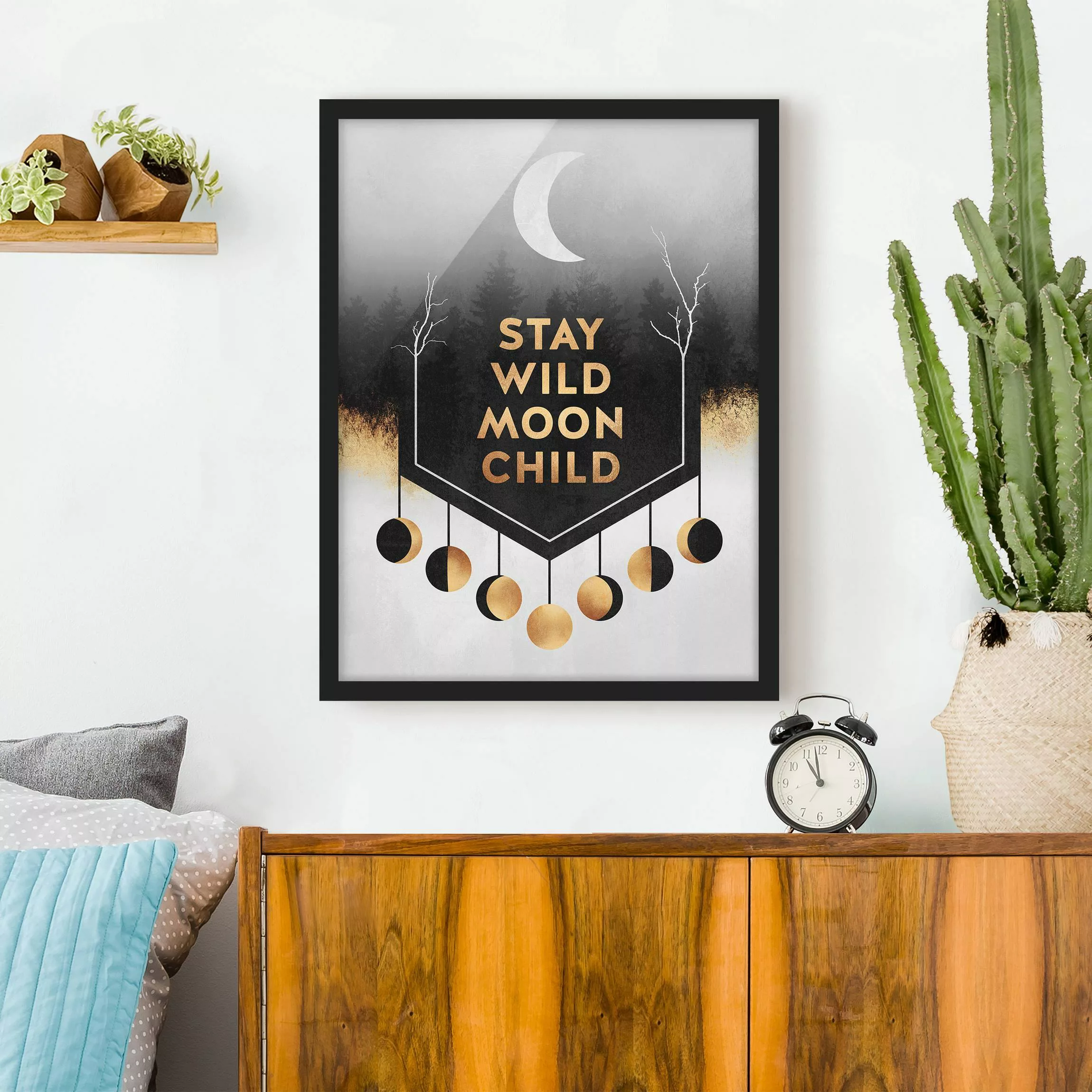 Bild mit Rahmen Spruch - Hochformat Stay Wild Moon Child günstig online kaufen