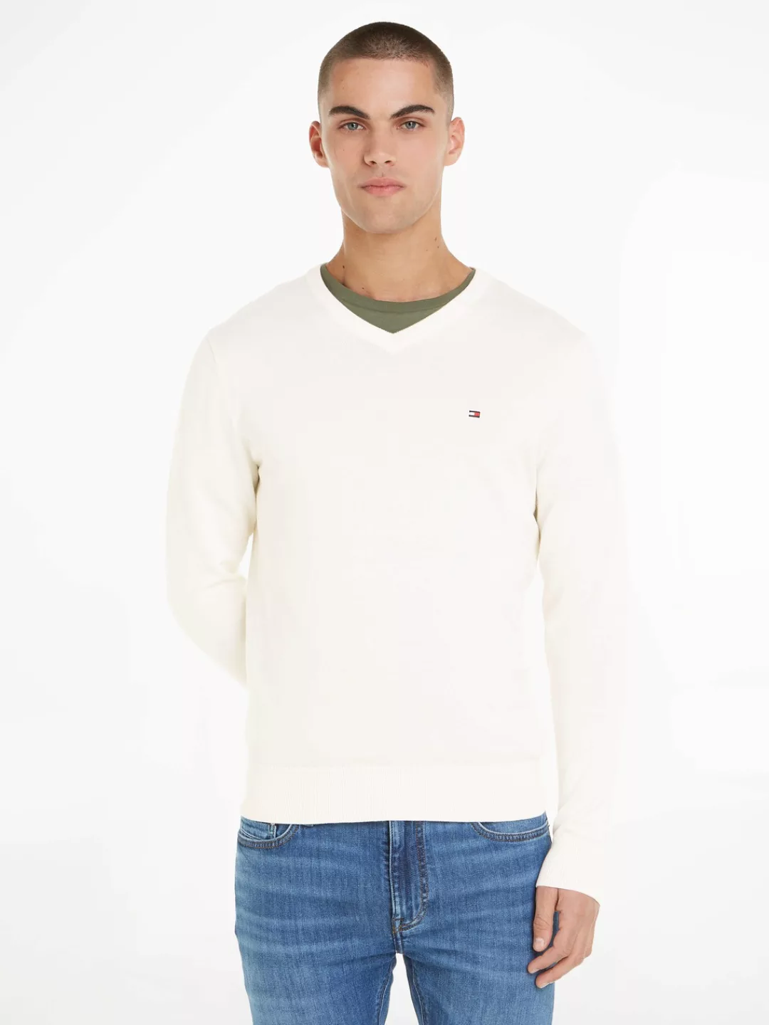 Tommy Hilfiger Strickpullover ESSENTIAL COTTON V NECK günstig online kaufen