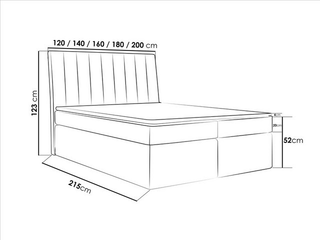 WFL GROUP Boxspringbett mit Topper AMILA, Samt Doppelbett mit Bettkasten günstig online kaufen