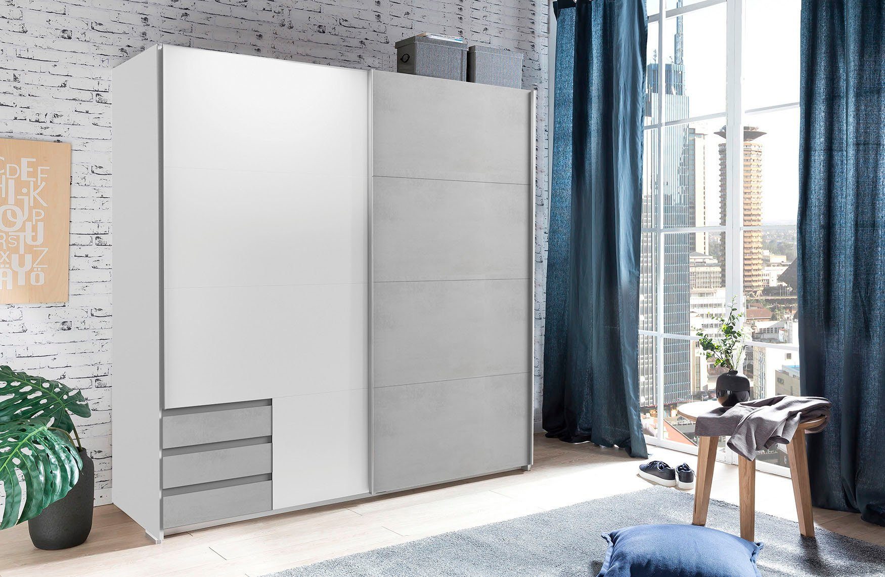 Wimex Schwebetürenschrank "Emden moderner Kleiderschrank mit Spiegel und Sc günstig online kaufen