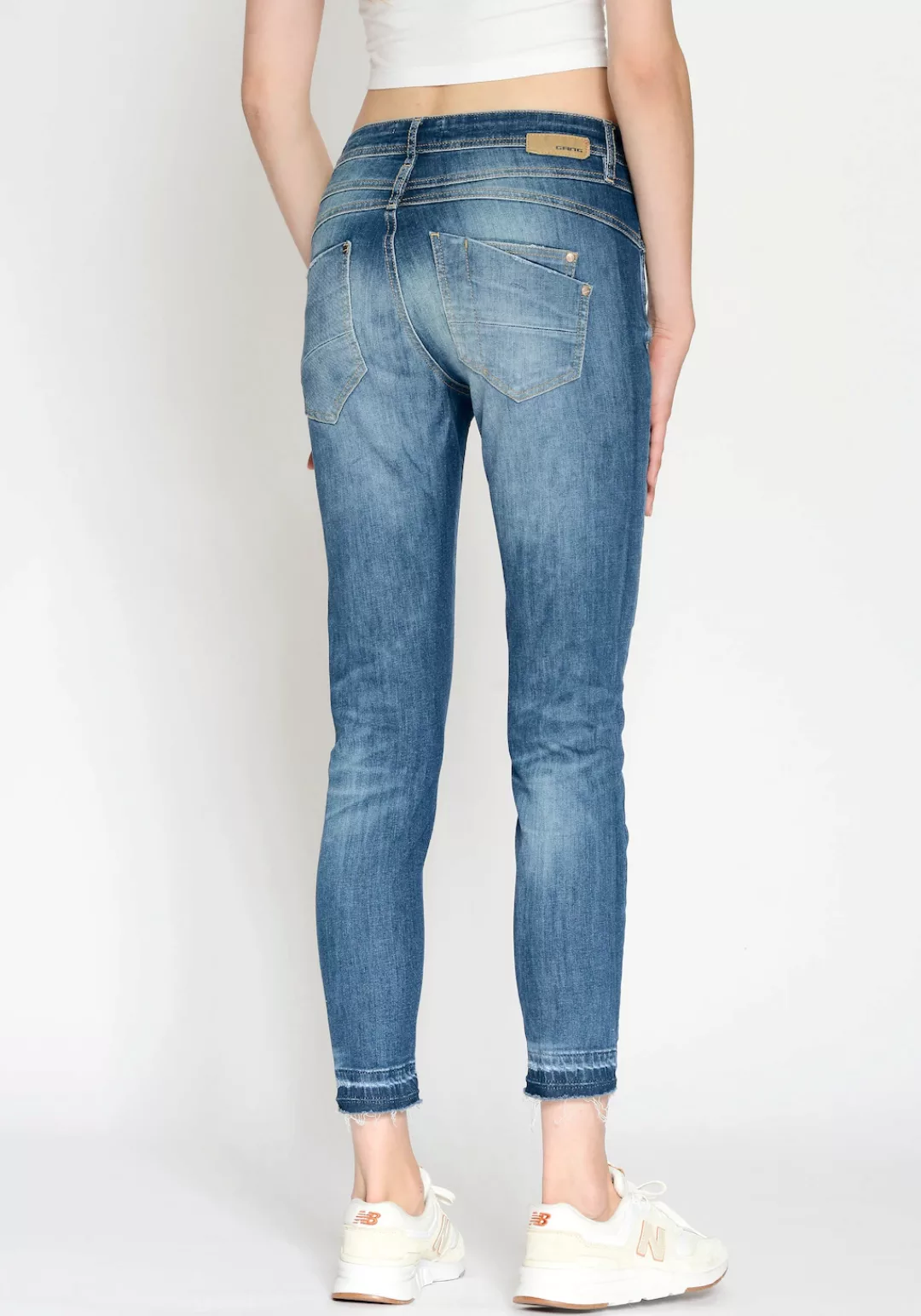 GANG 5-Pocket-Jeans 94AMELIE CROPPED mit ausgefransten Saumabschluss günstig online kaufen