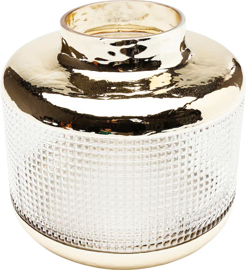 KARE Vase LA Noble, Höhe 18 cm, Glas, gold/klar, Handarbeit günstig online kaufen