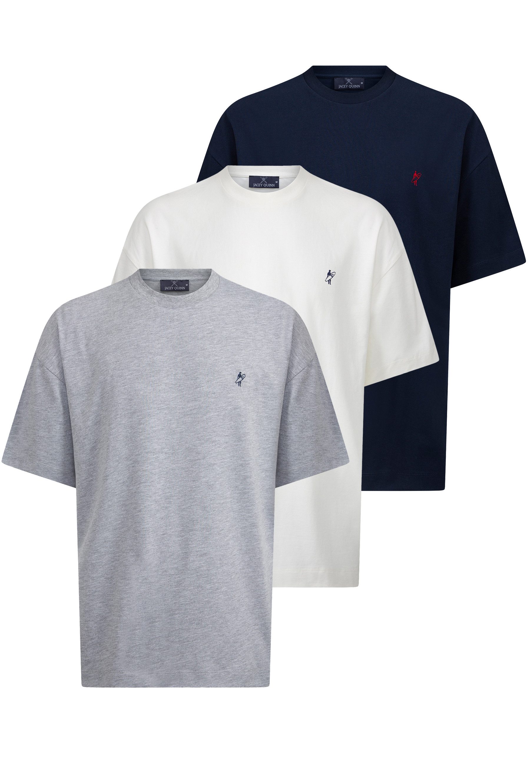 Jacey Quinn  T-Shirts & Poloshirts 3 Pack Of Oversize T-Shirt günstig online kaufen