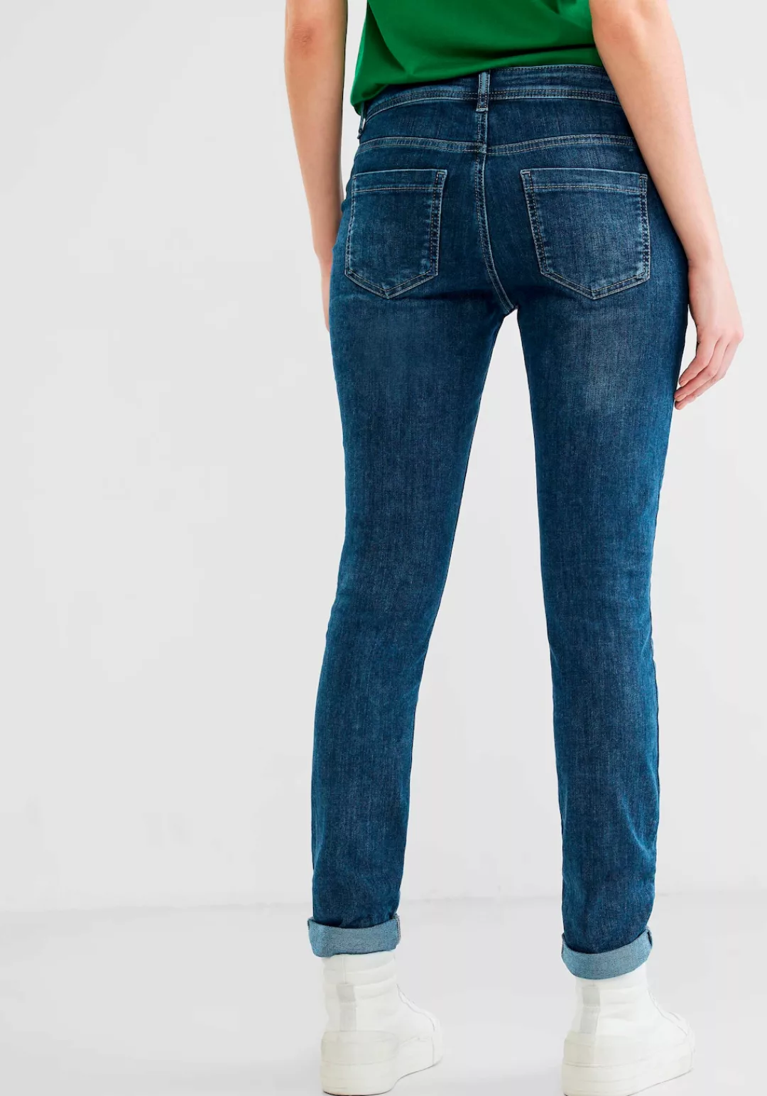 STREET ONE Bequeme Jeans Street One Casual Fit Jeans in Deep Indigo Used Wa günstig online kaufen
