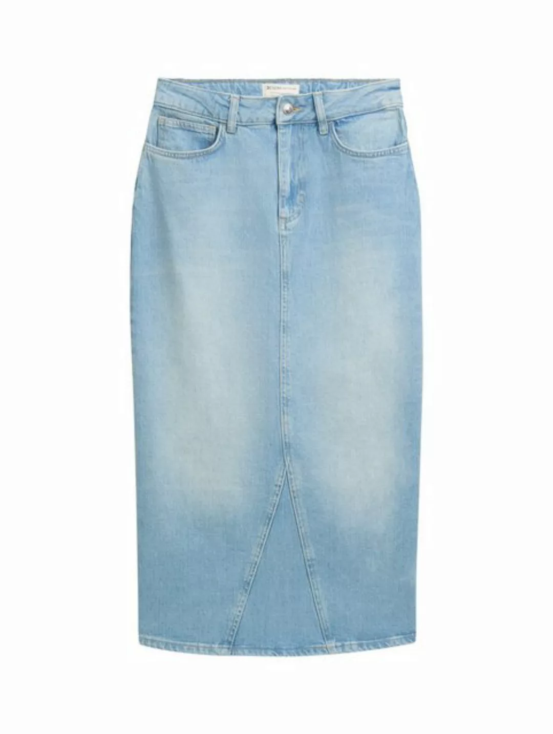 TOM TAILOR Denim Sommerrock Midi Jeansrock mit recycelter Baumwolle günstig online kaufen