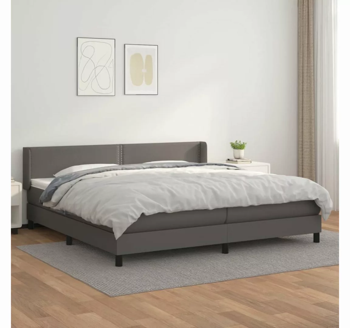 vidaXL Boxspringbett Bett Boxspringbett mit Matratze & Topper Kunstleder ve günstig online kaufen