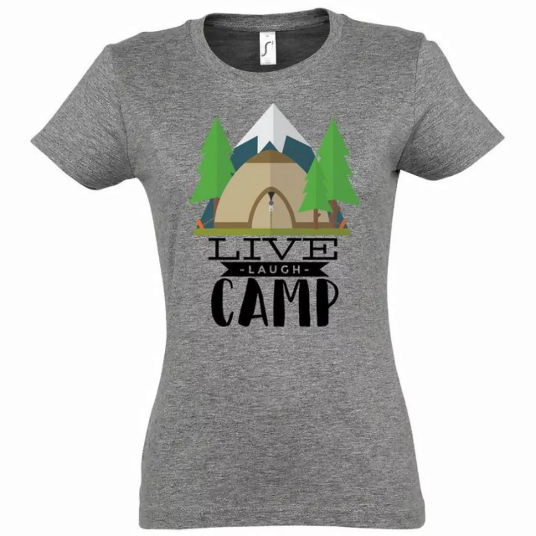 Youth Designz T-Shirt Live Laugh Camp Damen T-Shirt mit modischem Frontprin günstig online kaufen