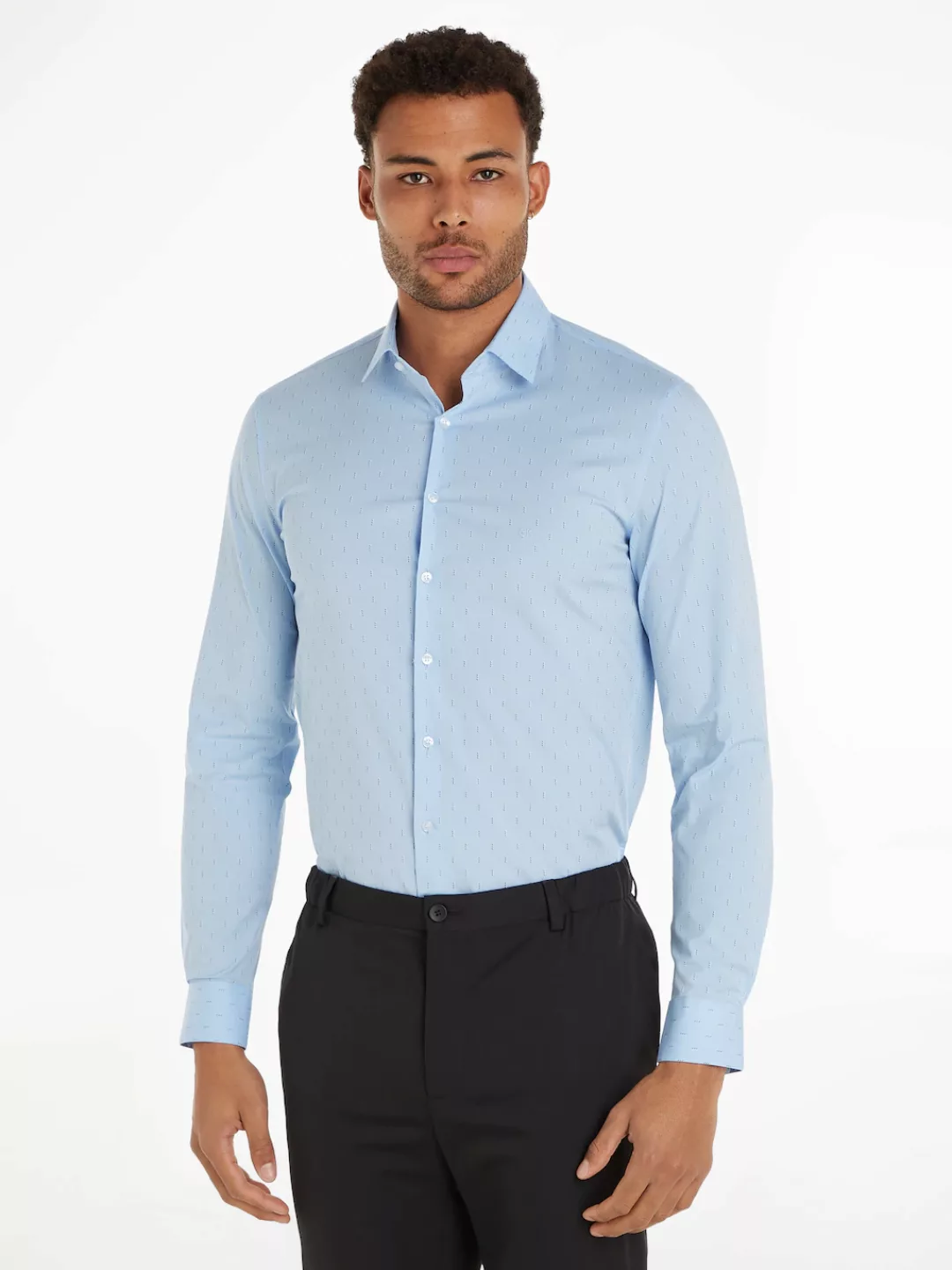 Calvin Klein Kurzarmhemd "POPLIN LEAF PRINT SLIM SHIRT" günstig online kaufen