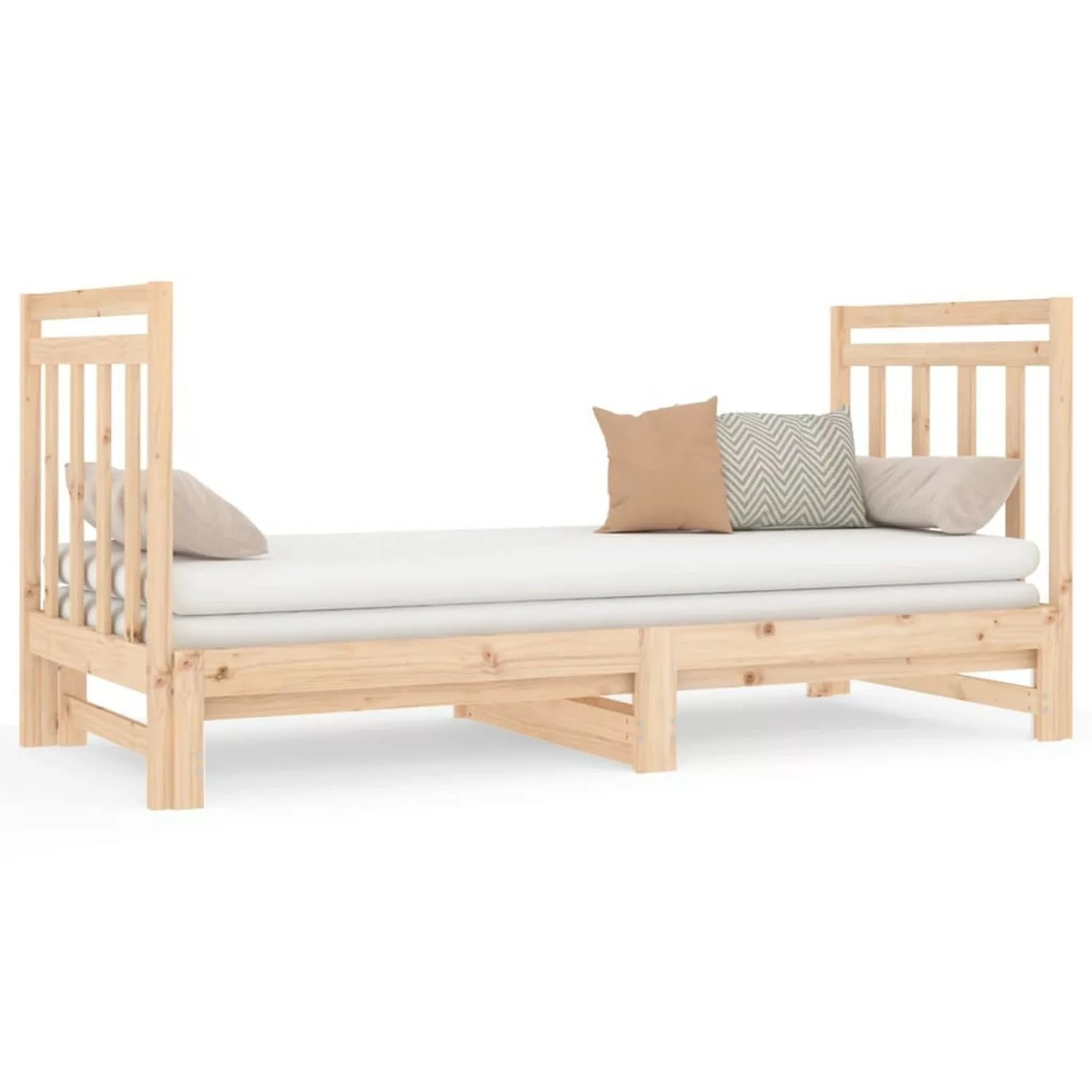 vidaXL Gästebett Gästebett Tagesbett Ausziehbar 2x90x190 cm Massivholz Kief günstig online kaufen