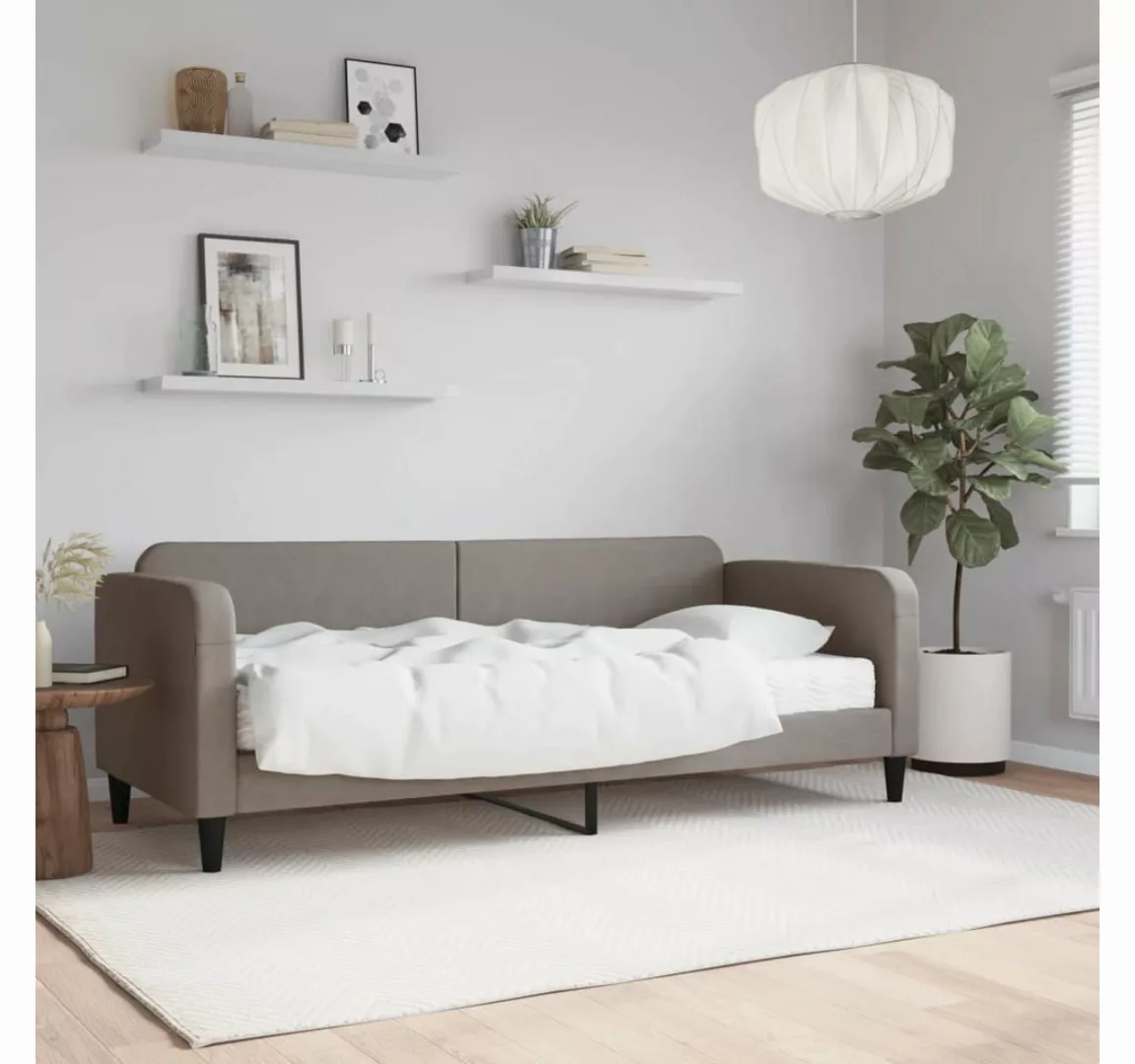 vidaXL Gästebett Gästebett Tagesbett mit Matratze Taupe 80x200 cm Stoff Bet günstig online kaufen