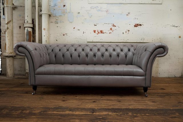 Xlmoebel Sofa Chesterfield Ledersofa mit Polsterung, klassisches Design, 3- günstig online kaufen