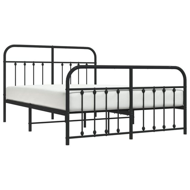 furnicato Bettgestell mit Kopf- und Fußteil Metall Schwarz 140x190 cm (1-tl günstig online kaufen