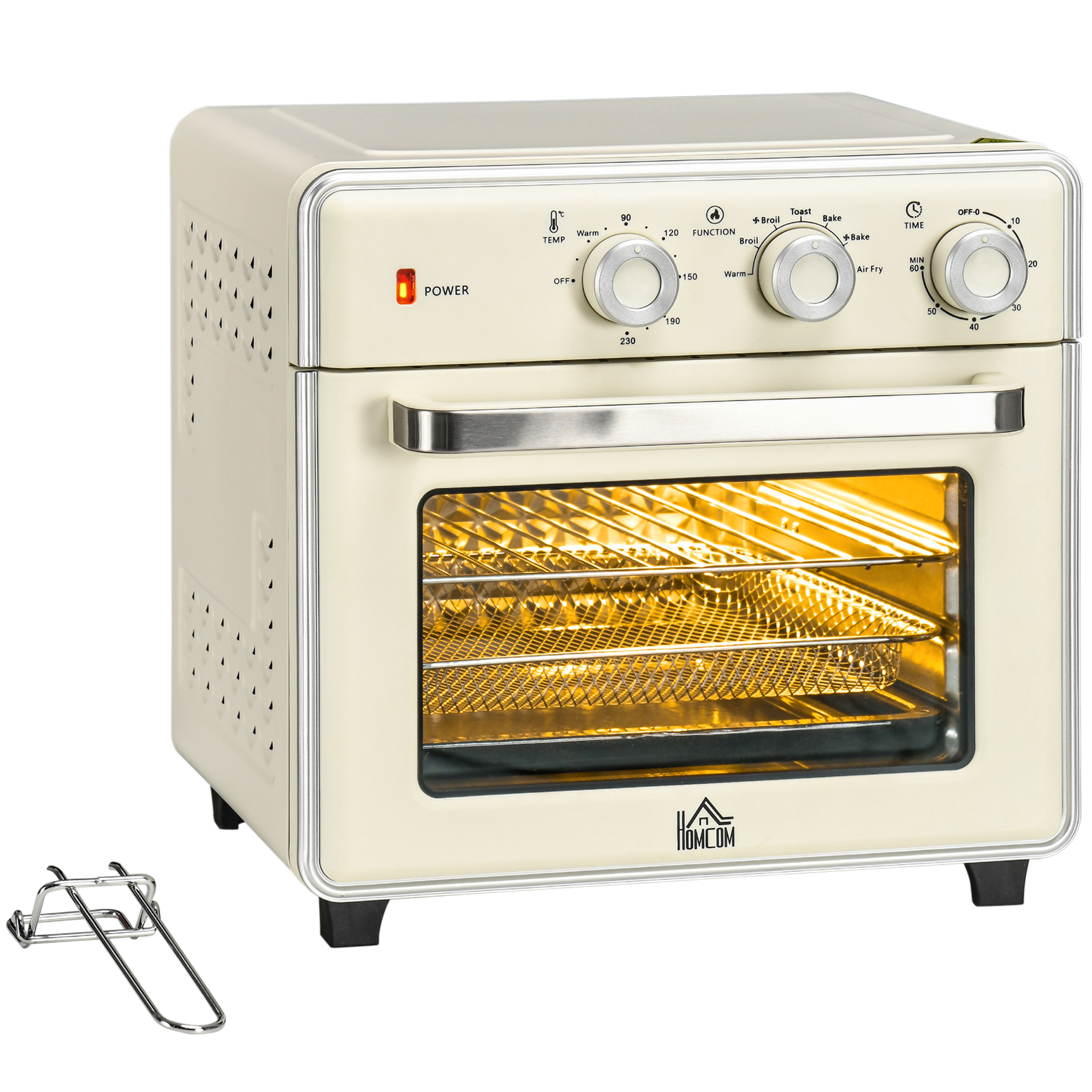 HOMCOM Minibackofen mit Umluft 20L, 7 in 1 Pizza-Ofen inkl. Backblech Set, günstig online kaufen