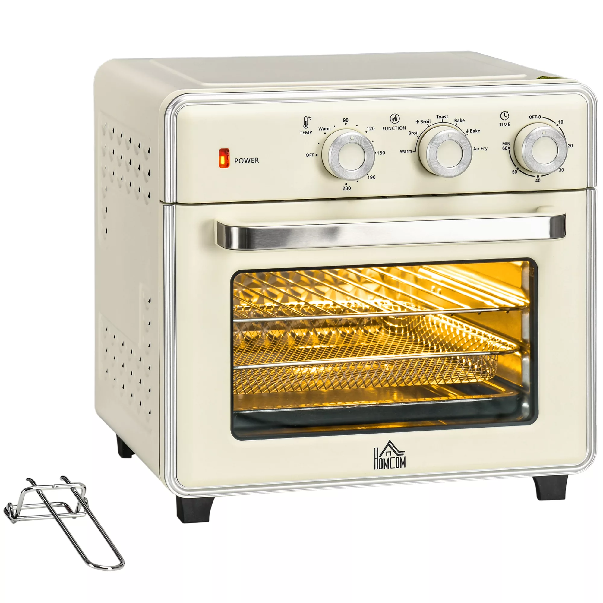 HOMCOM Minibackofen mit Umluft 20L, 7 in 1 Pizza-Ofen inkl. Backblech Set, günstig online kaufen