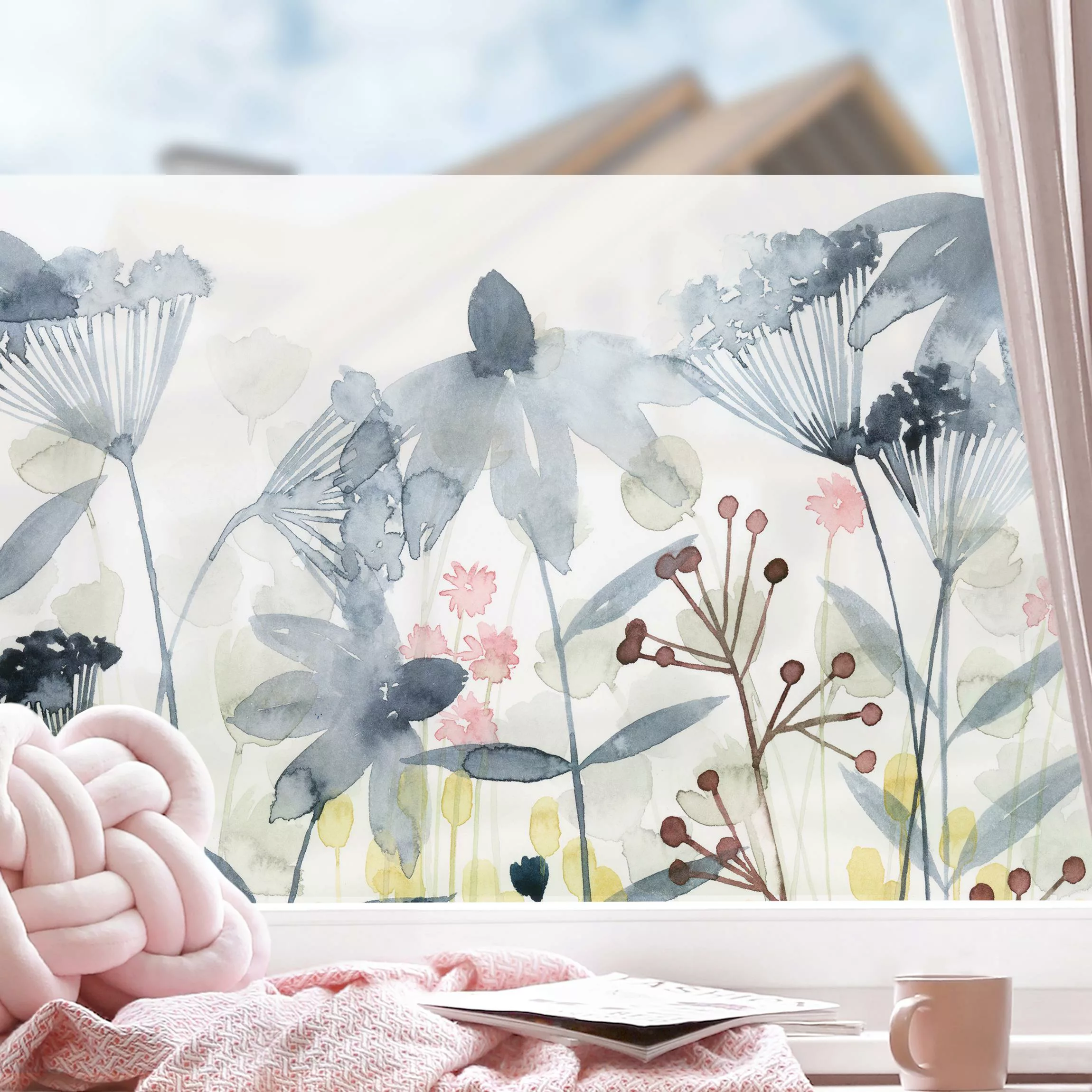 Fensterfolie Wildblumen Aquarell II günstig online kaufen