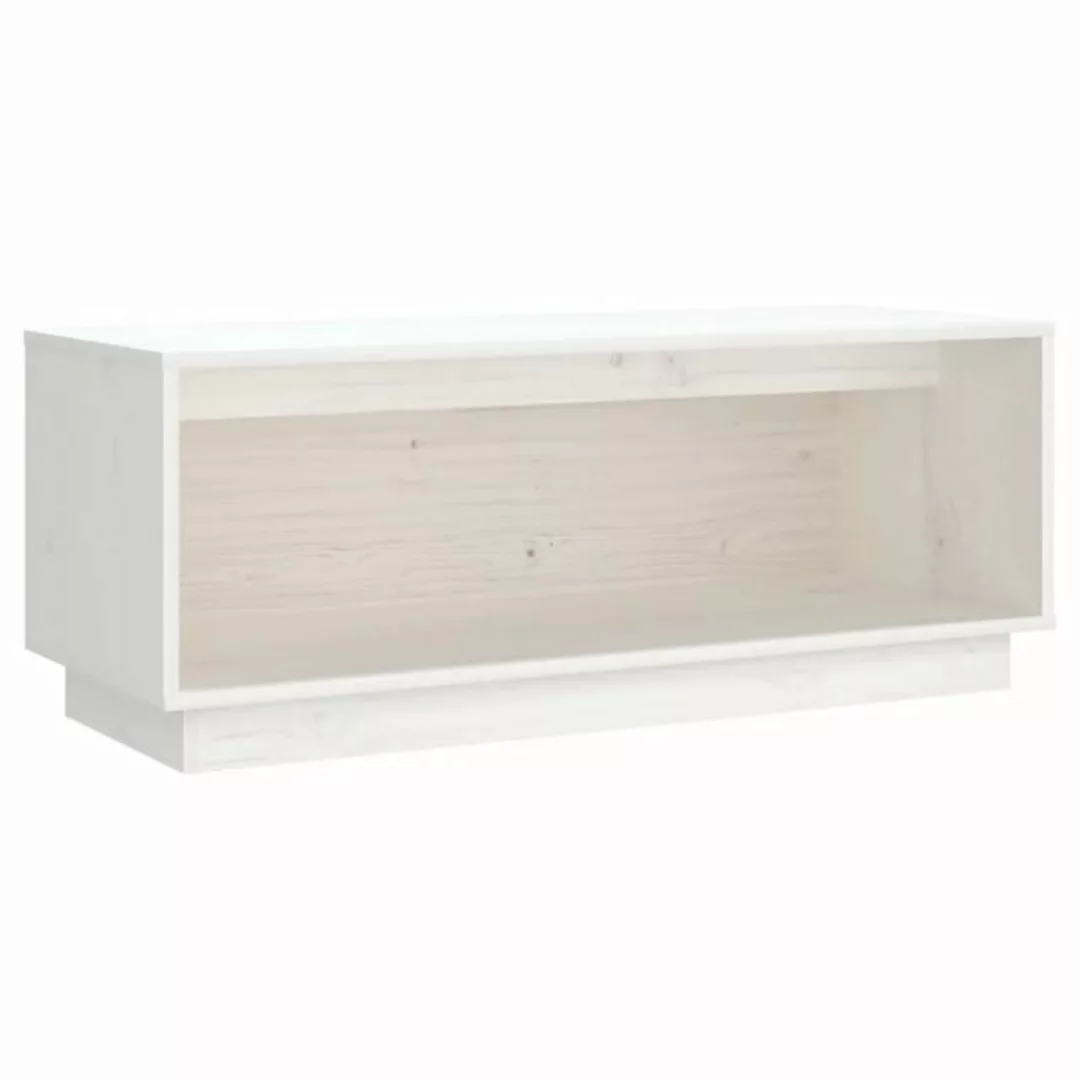 vidaXL TV-Schrank TV-Schrank Weiß 90x35x35 cm Massivholz Kiefer Lowboard günstig online kaufen