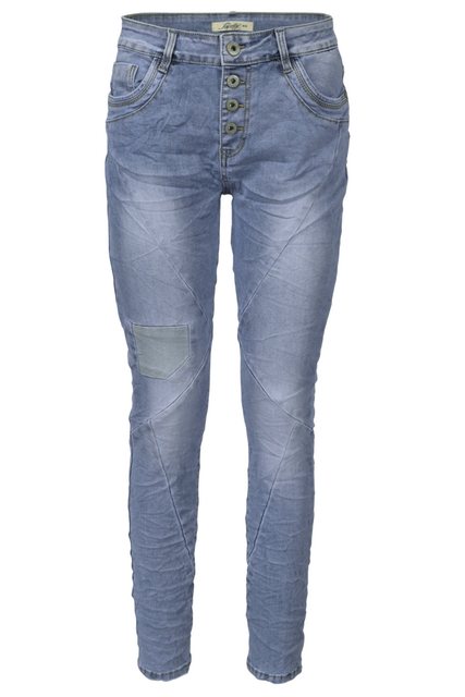 Jewelly Regular-fit-Jeans Stretch Jeans Five-Pocket im Crash-Look günstig online kaufen