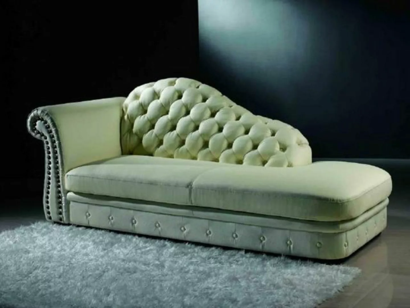 JVmoebel Chaiselongue Moderner weißer Chaiselongue-Sessel im Chesterfield-S günstig online kaufen