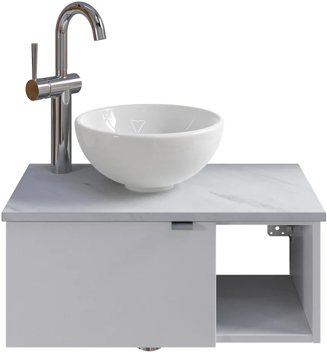 Saphir Waschtisch "Serie 6915 Waschschale mit Unterschrank für Gästebad, Gä günstig online kaufen