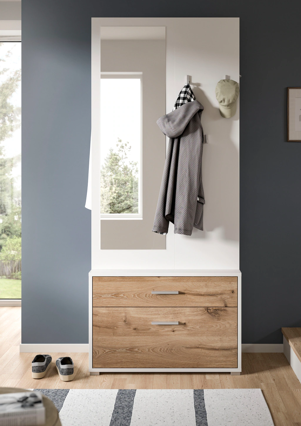 INOSIGN Kompaktgarderobe "Morrea, Höhe 190 cm, 1 Schubkästen, 6 Haken, 1 Kl günstig online kaufen