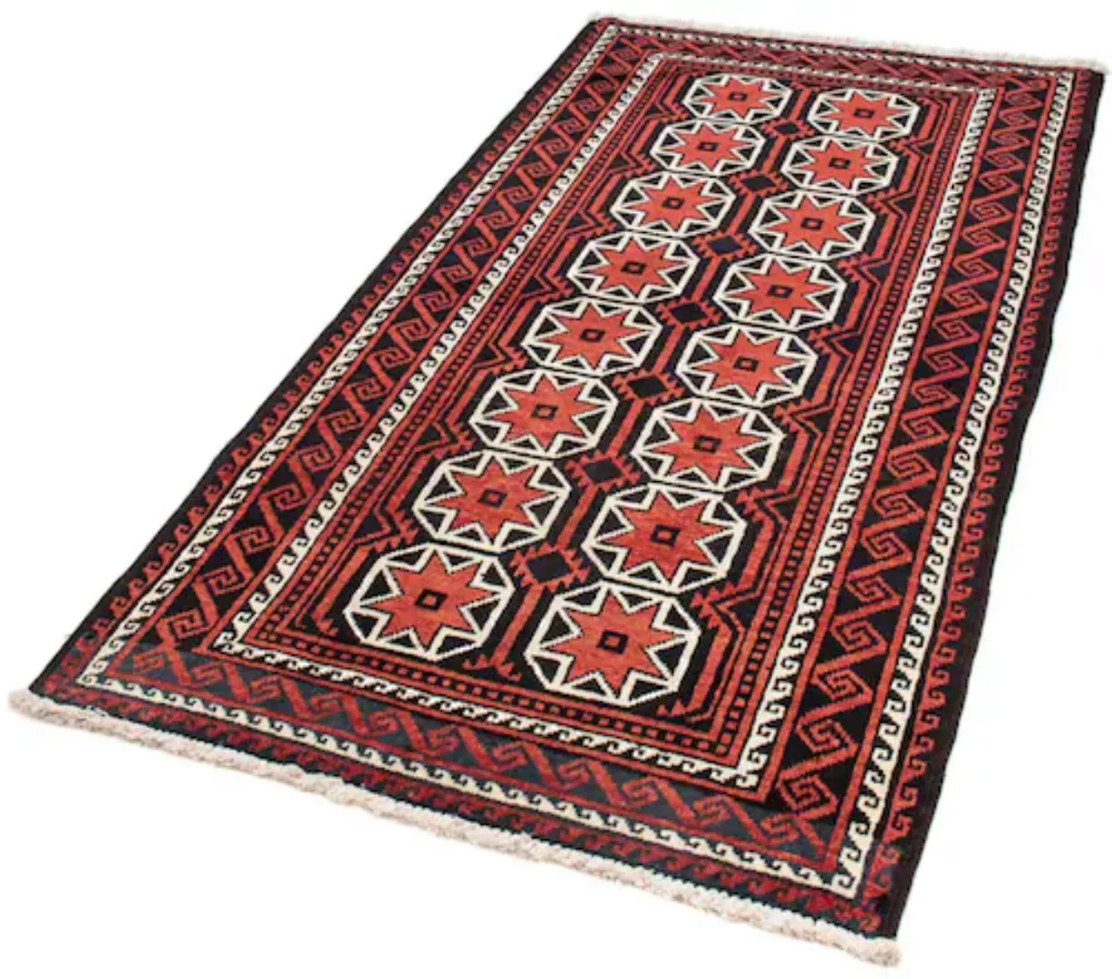 morgenland Wollteppich »Belutsch Durchgemustert Rosso scuro 158 x 82 cm«, r günstig online kaufen
