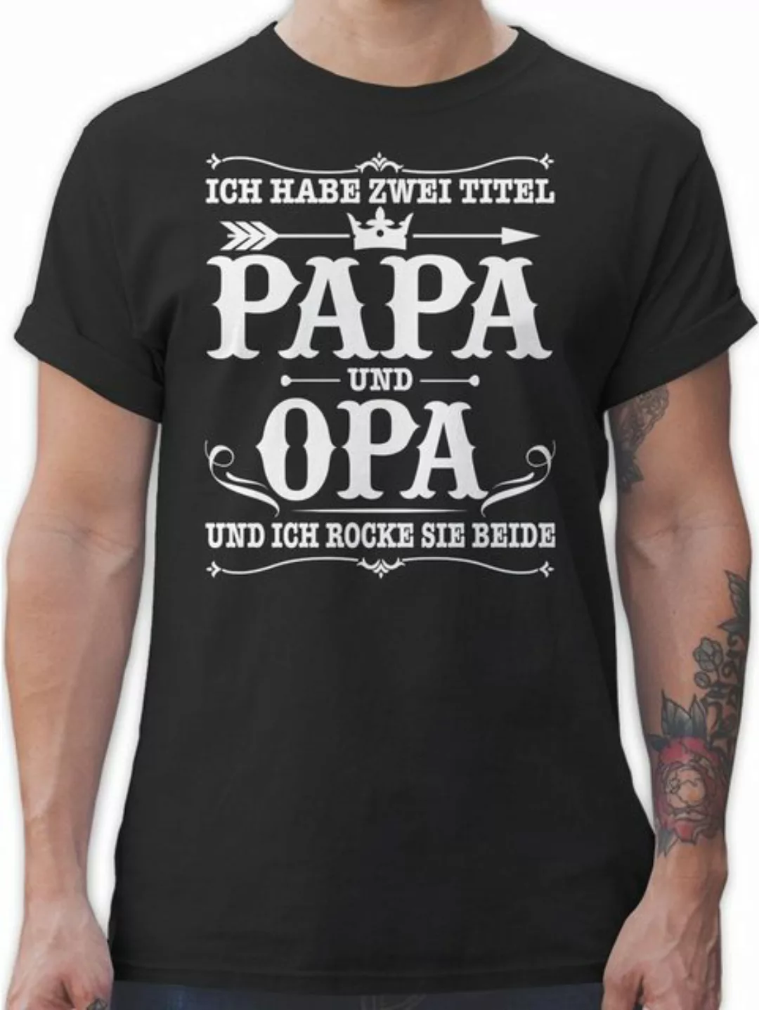 Shirtracer T-Shirt Ich habe zwei Titel Papa und Opa Opa Geschenke günstig online kaufen