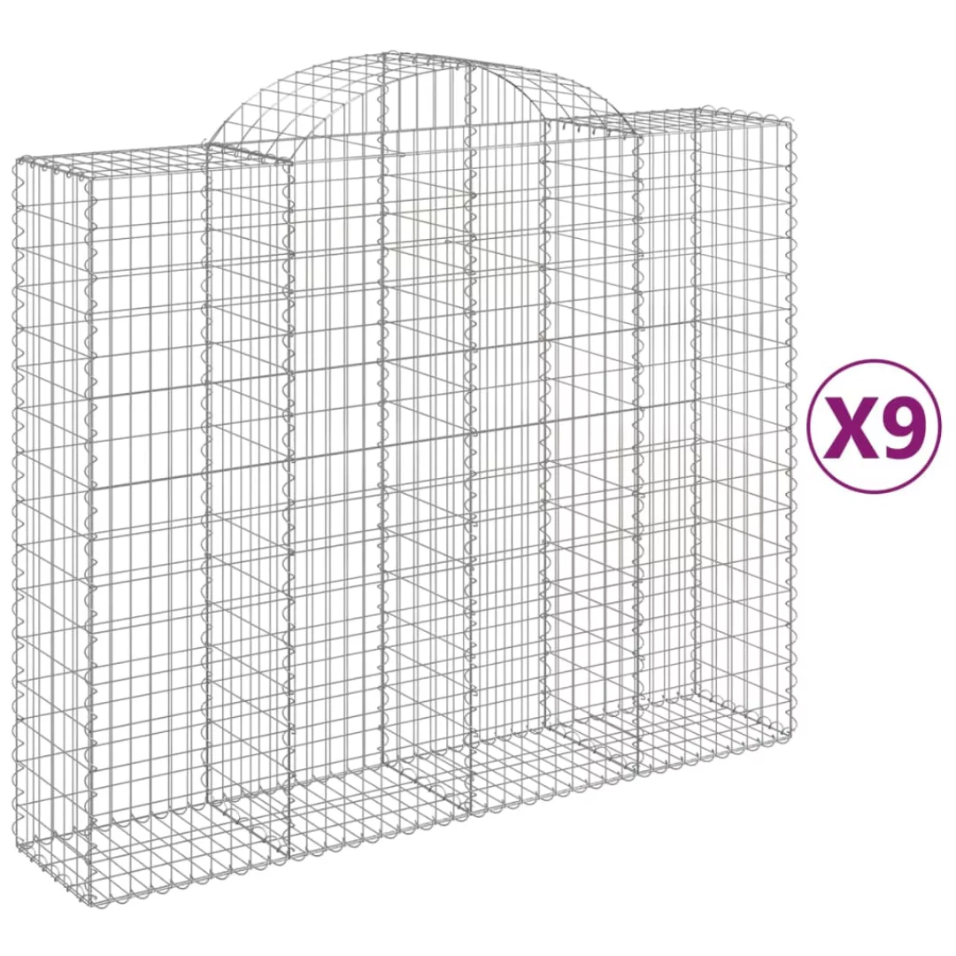 Vidaxl Gabionen Mit Hochbogen 9 Stk. 200x50x160/180cm Verzinktes Eisen günstig online kaufen