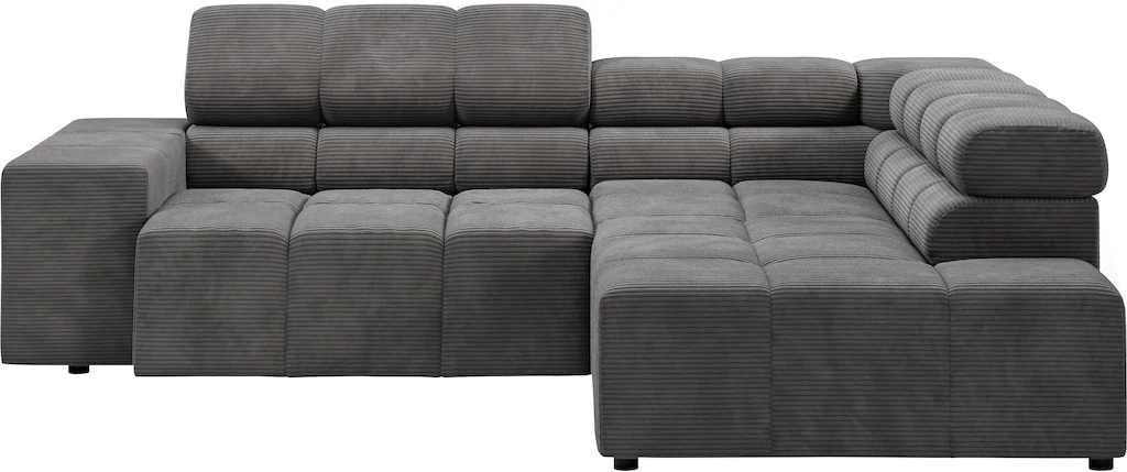 INOSIGN Ecksofa "Ancona, incl. Kopfteilverstellung + 3 Zierkissen, L-Form, günstig online kaufen