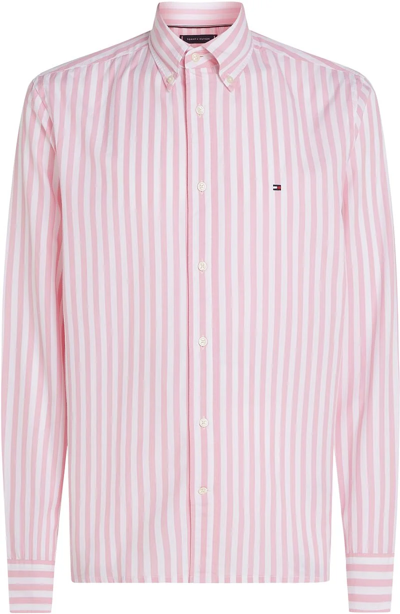 Tommy Hilfiger Poplin Hemd Streifen Rosa - Größe XXL günstig online kaufen