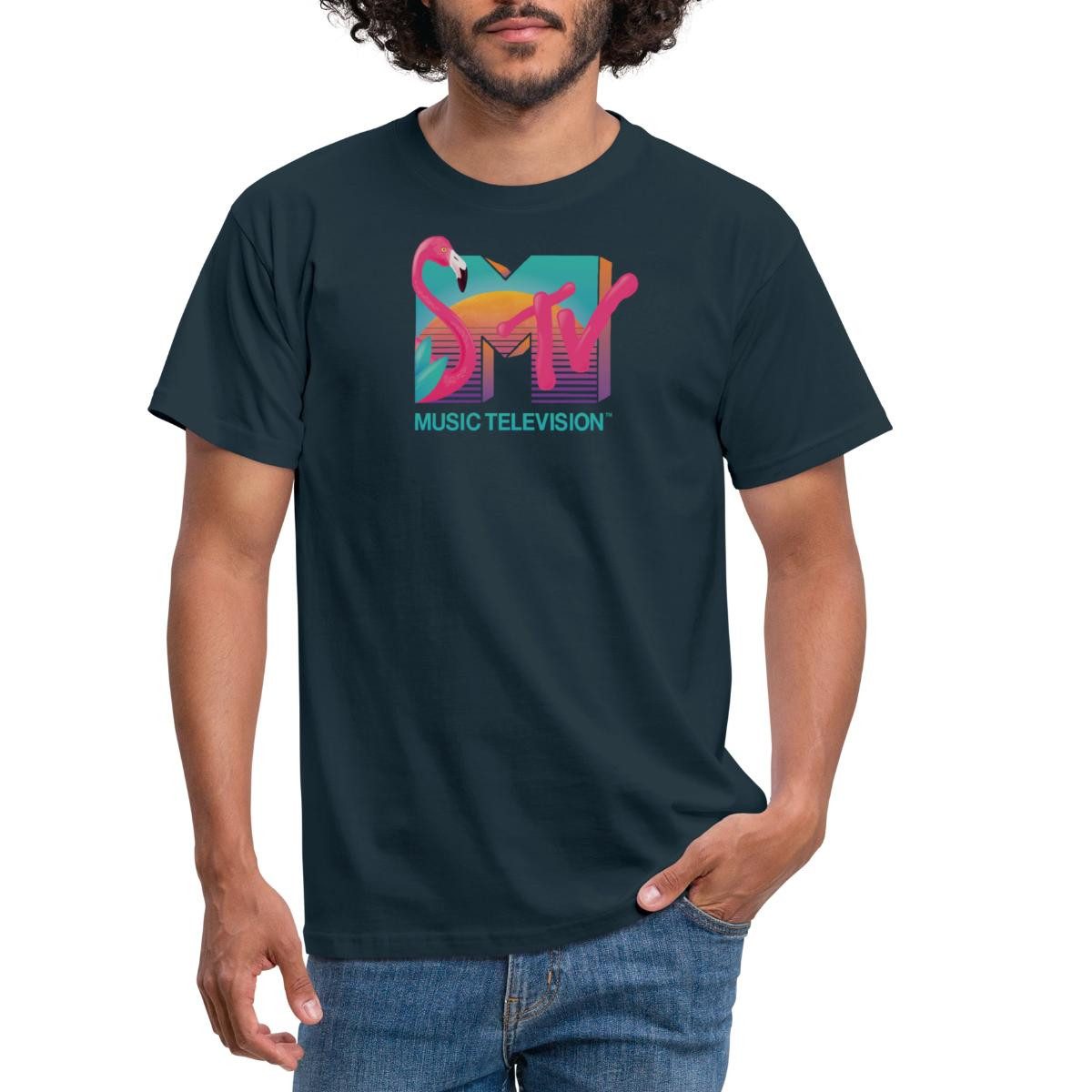 Spreadshirt T-Shirt MTV Music Television Flamingo-Logo günstig online kaufen