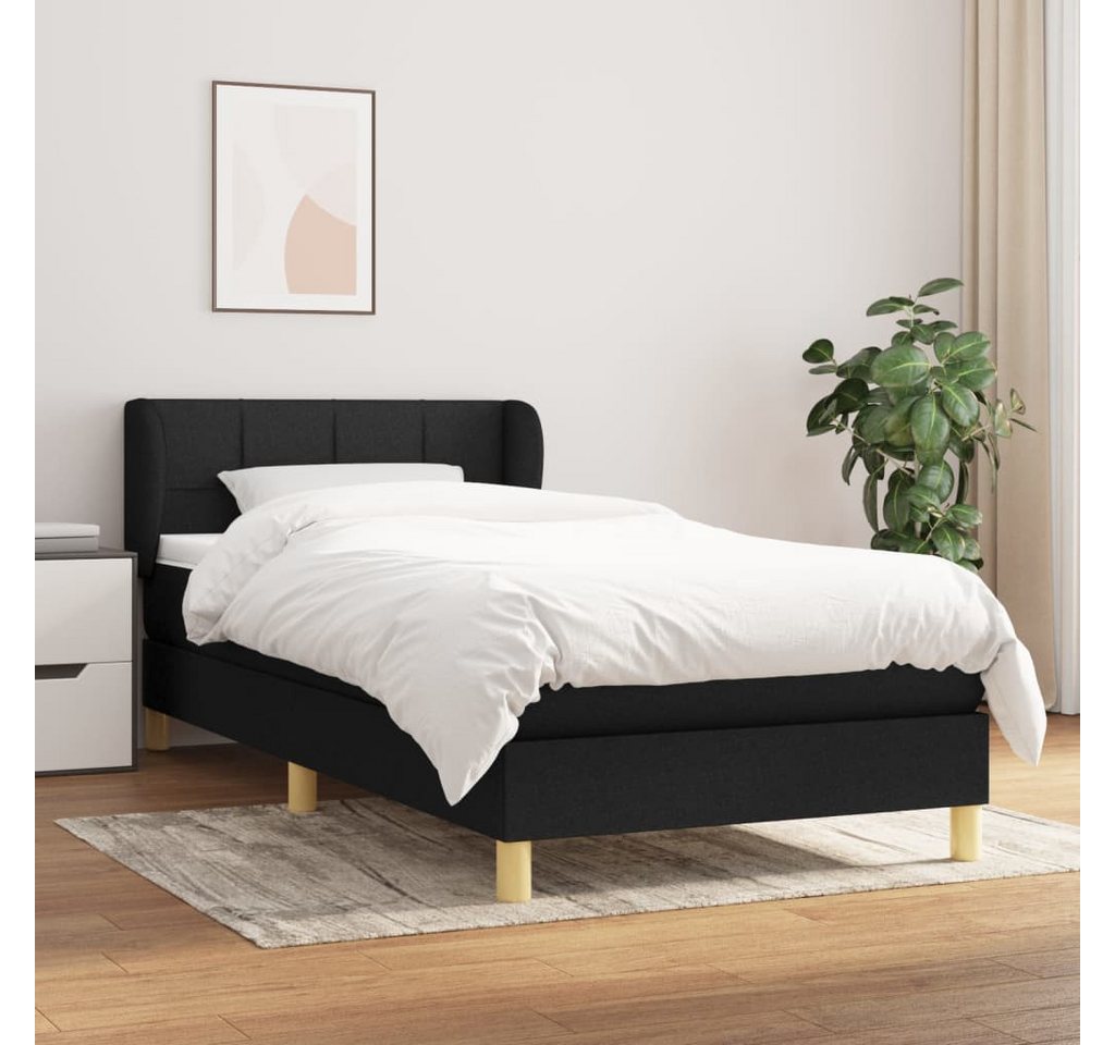 Vidaxl Boxspringbett Mit Matratze Schwarz 80x200 Cm Stoff günstig online kaufen