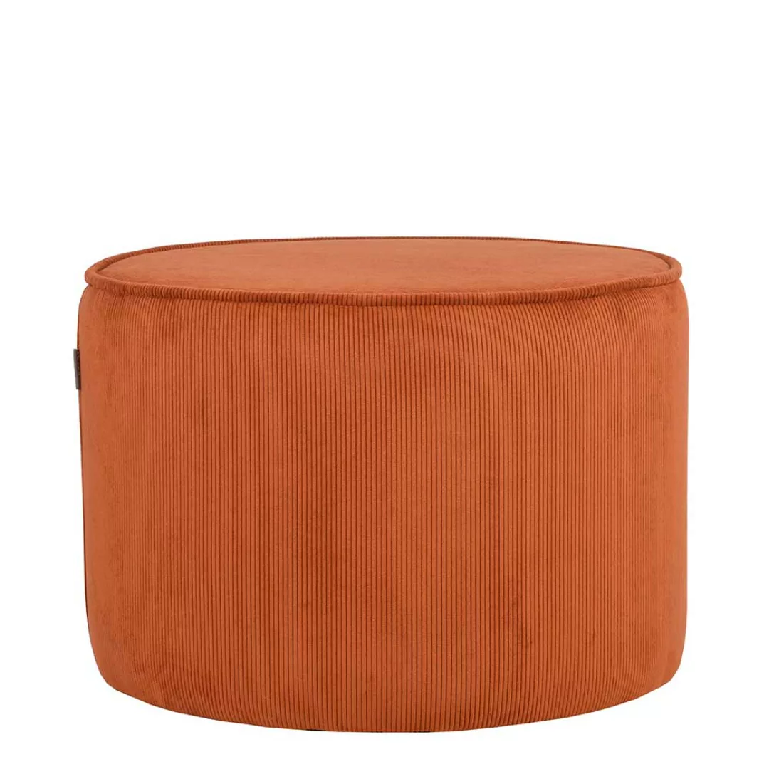 Cord Pouf in Rostfarben Retrostil günstig online kaufen