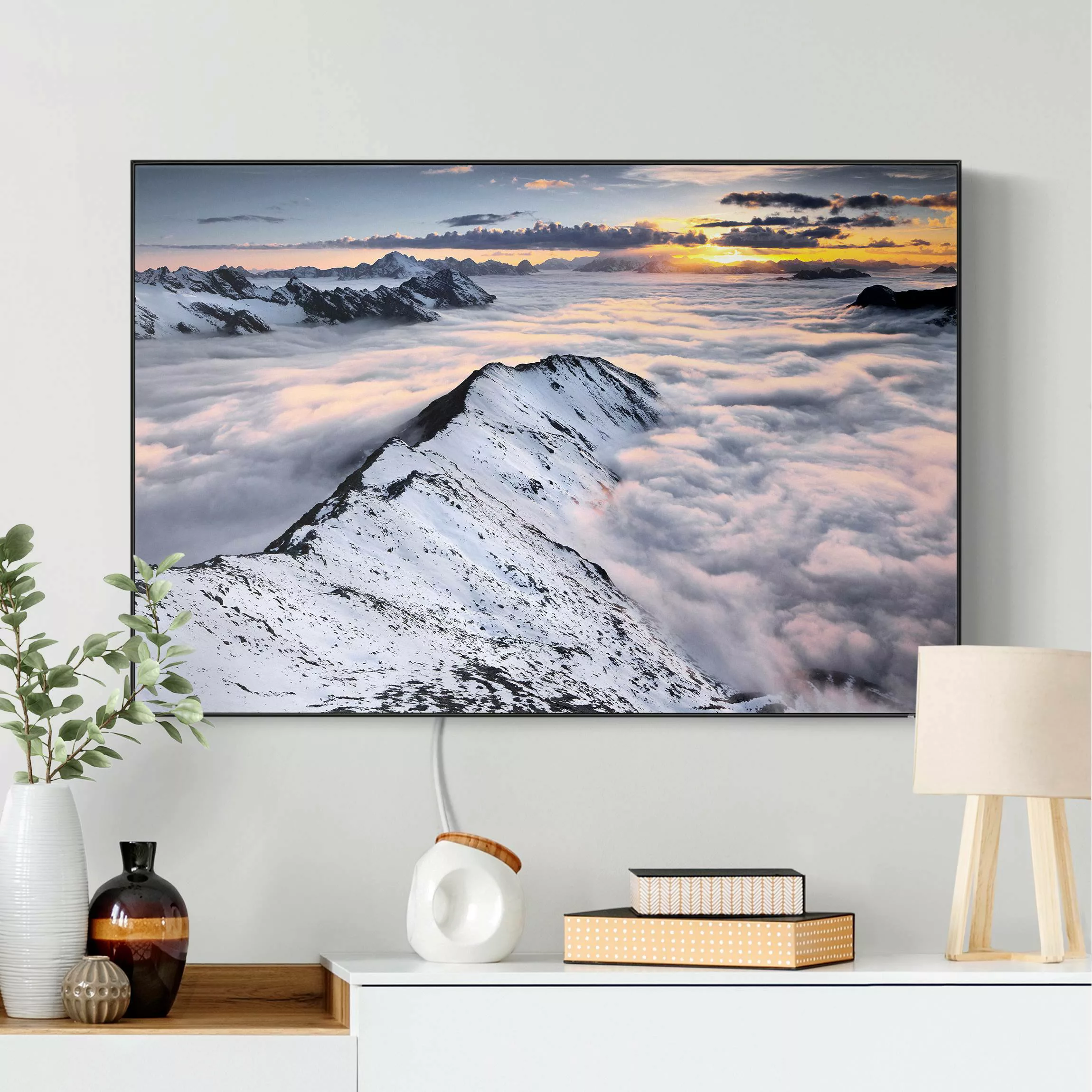 LED-Wechselbild Blick über Wolken und Berge günstig online kaufen