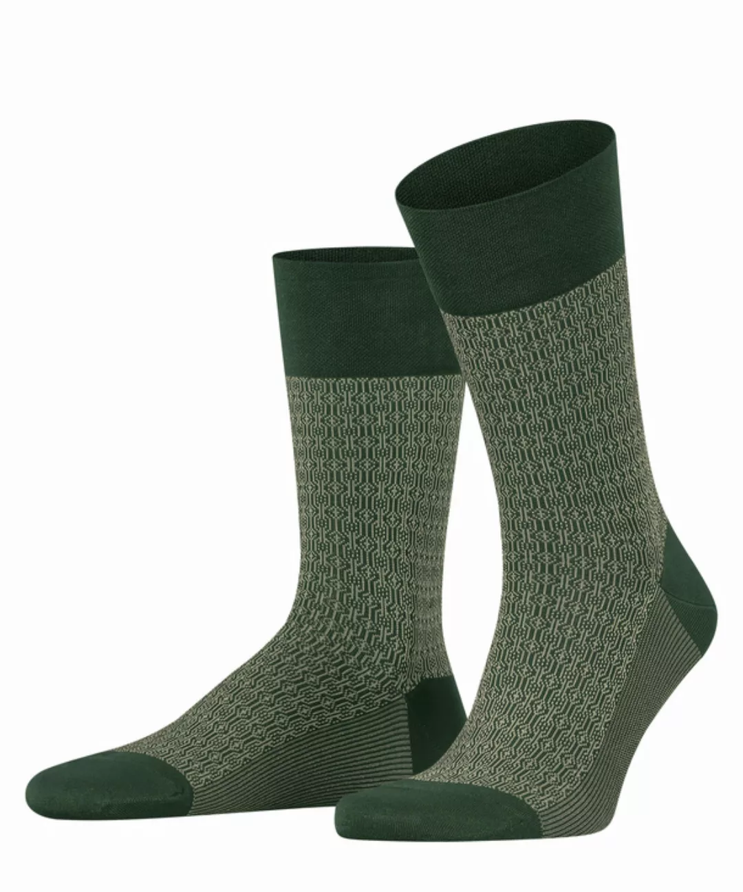 FALKE Sensitive Quiet Vision Herren Socken, 39-40, Grün, Geometrisch, Baumw günstig online kaufen