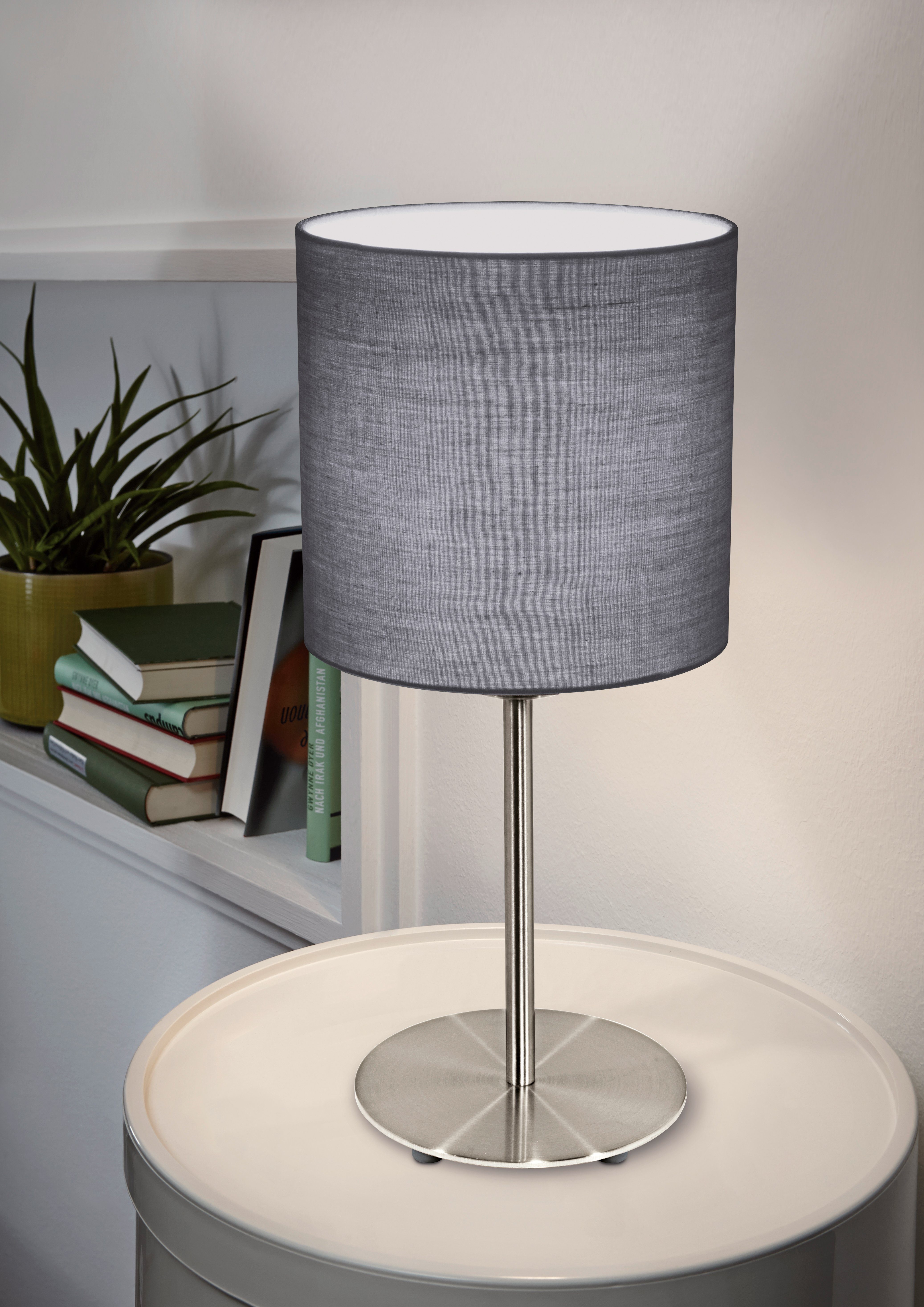 Eglo Tischleuchte Pasteri 1-flammig Nickel-Grau matt E27 60 W günstig online kaufen